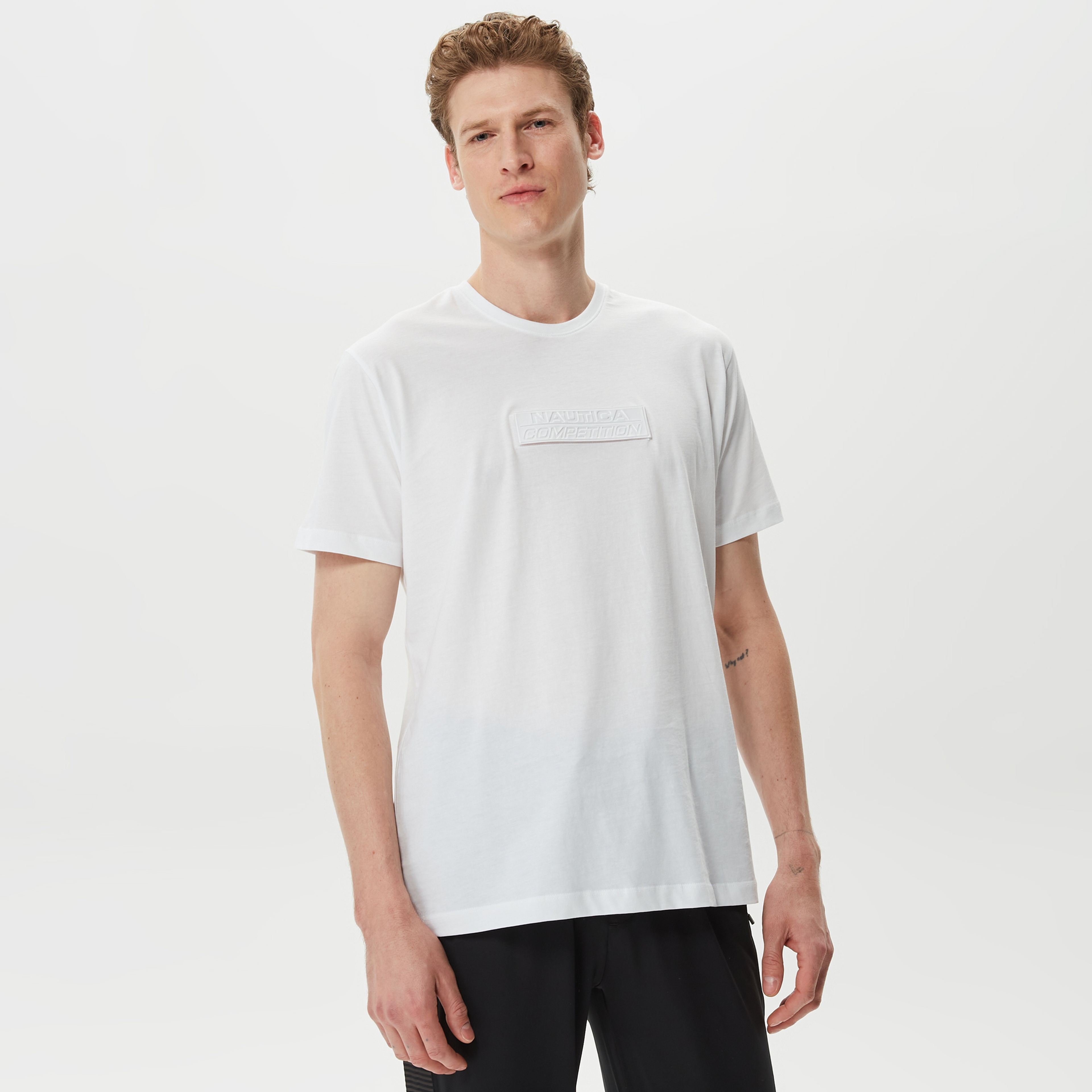 Nautica Erkek Beyaz Baskılı T-Shirt