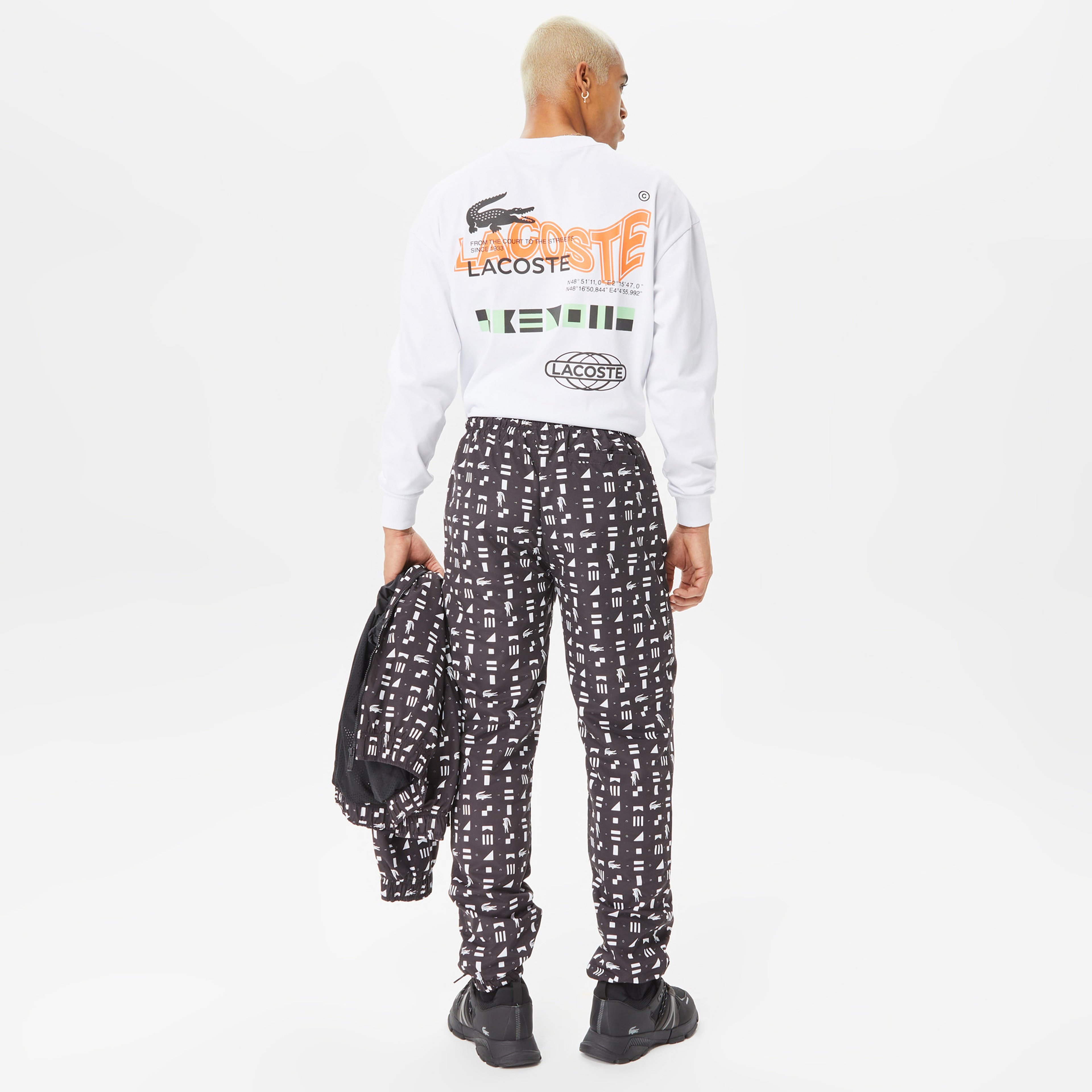 Lacoste House of SuperStep X Lacoste Erkek Siyah Eşofman Altı