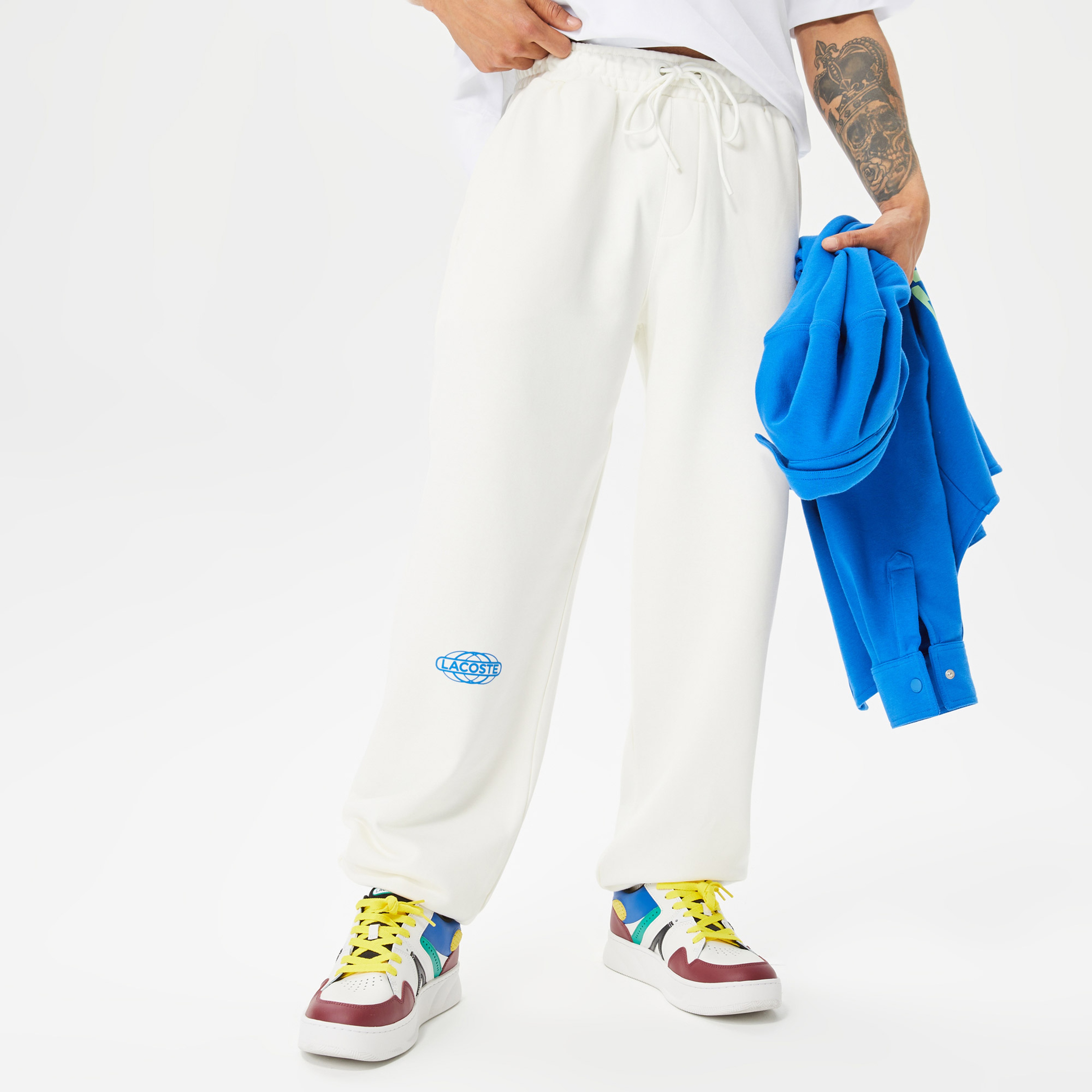 Lacoste House of SuperStep X Lacoste Erkek Beyaz Eşofman Altı