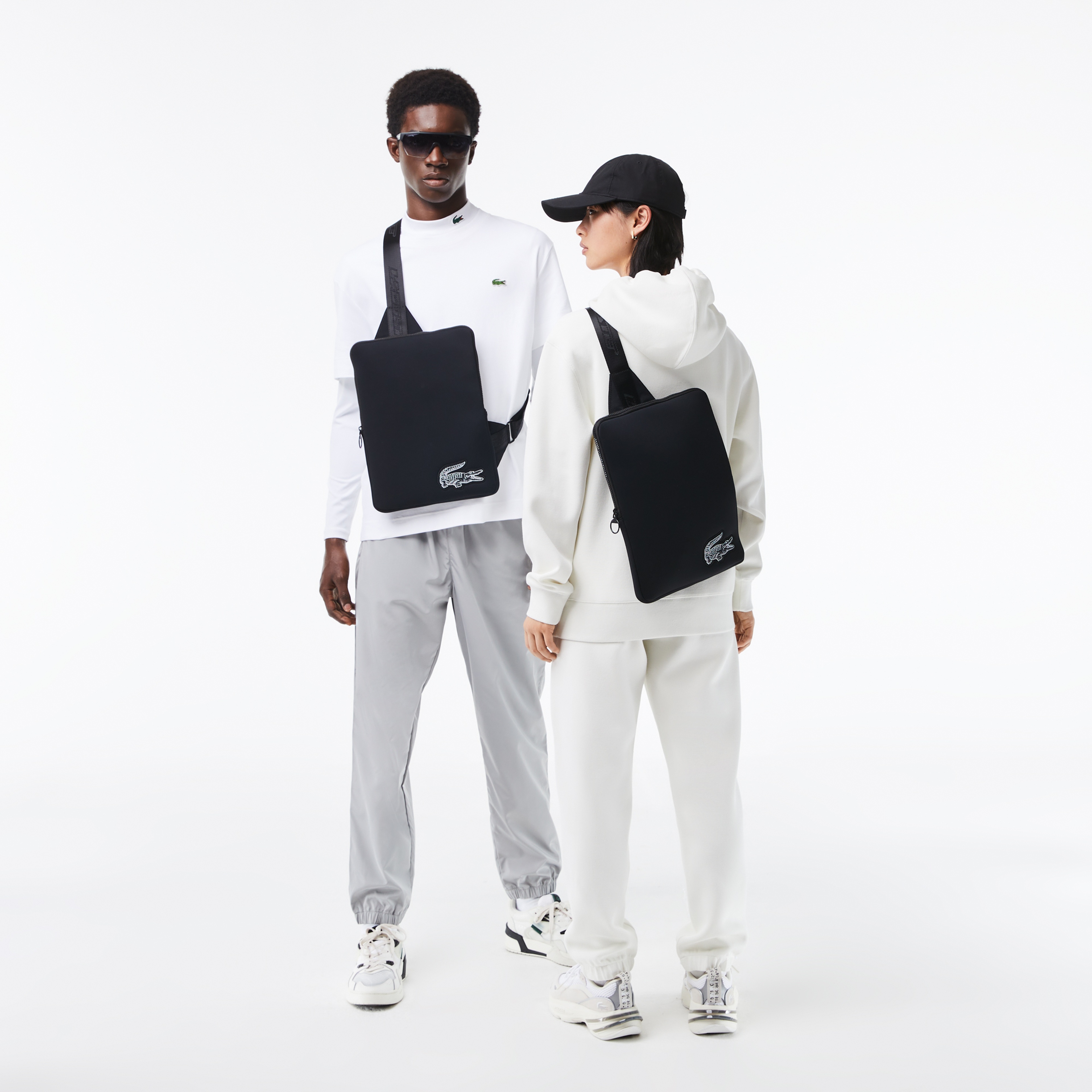 Unisex Baskılı Siyah Postacı Çantası