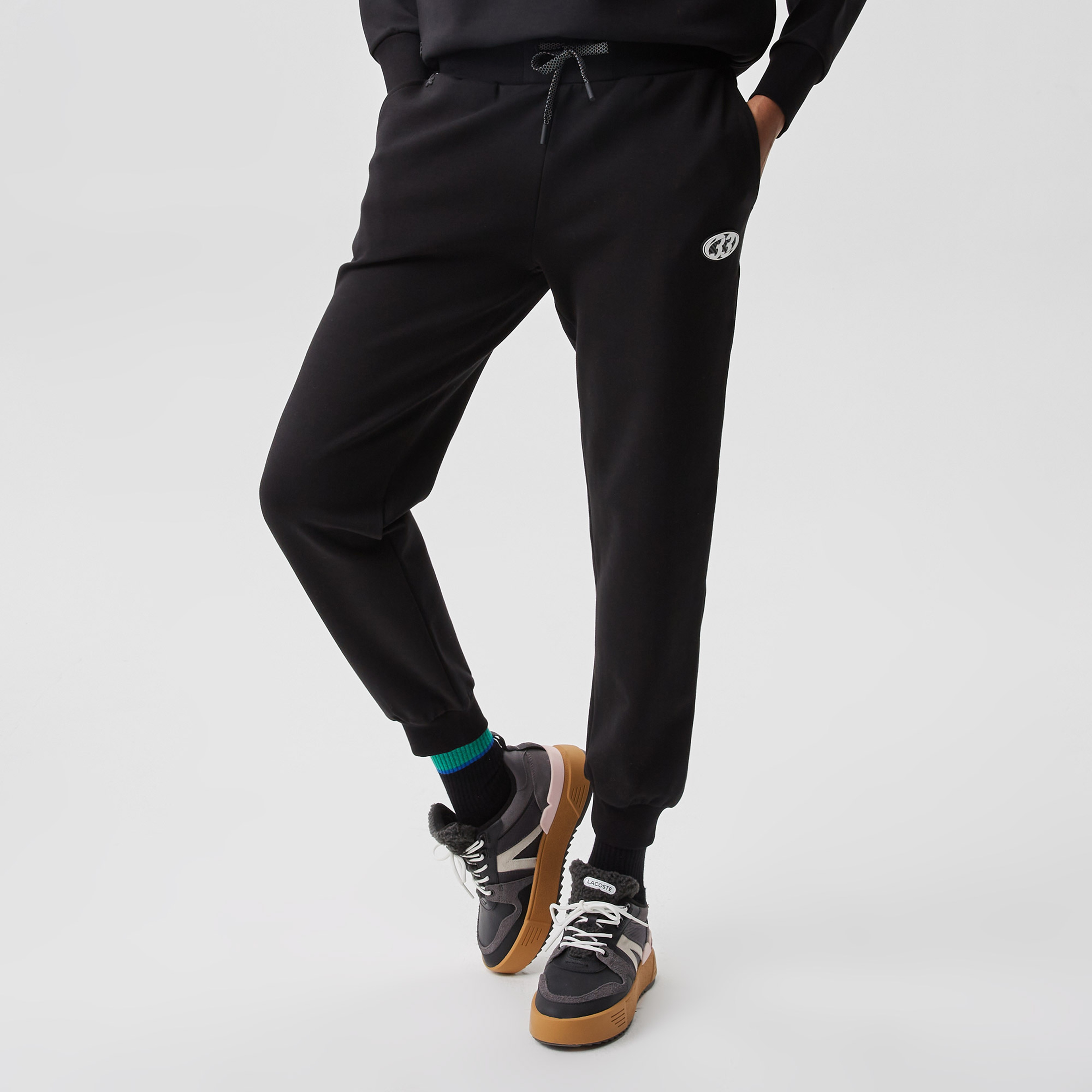 Kadın Slim Fit Baskılı Siyah Eşofman Altı