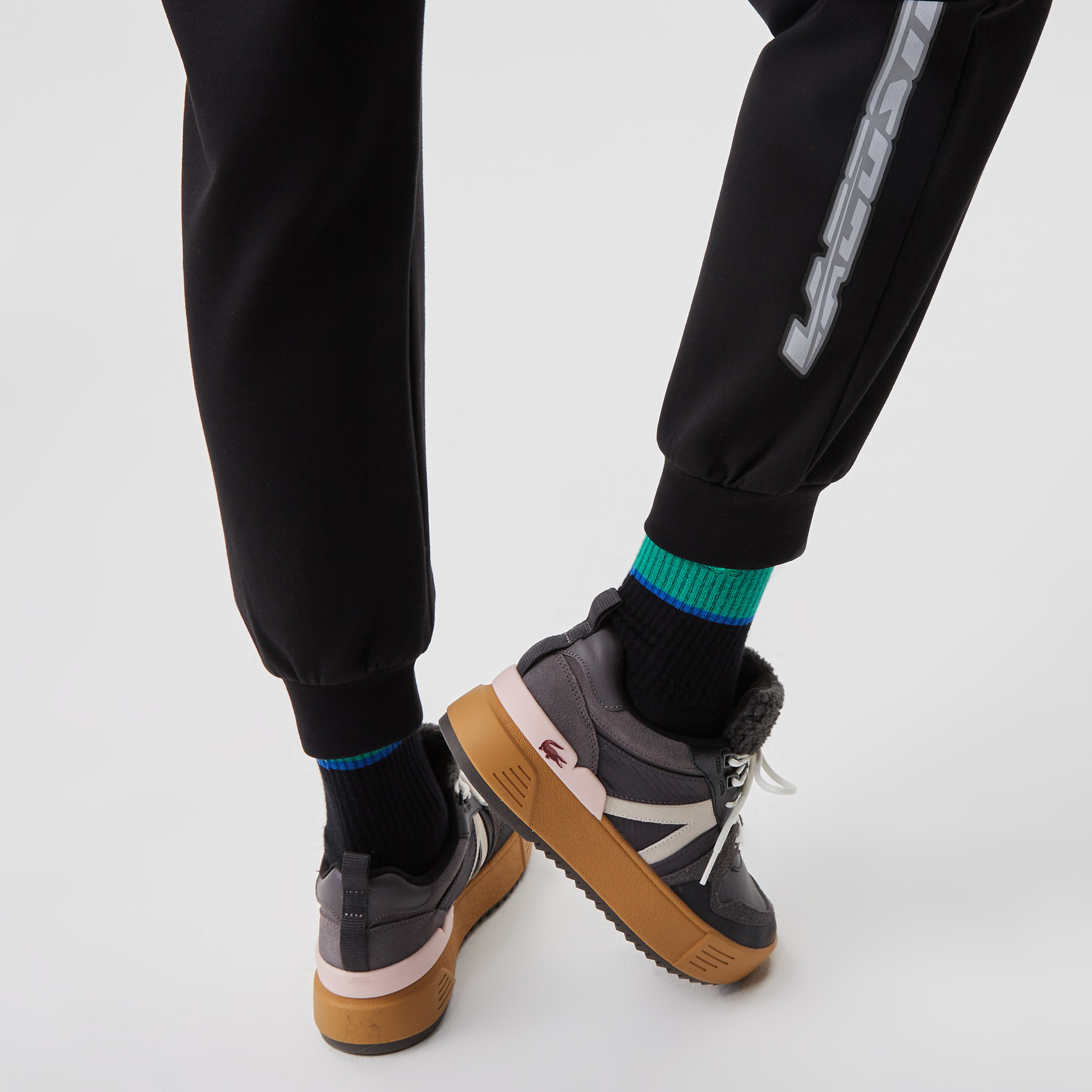 Kadın Slim Fit Baskılı Siyah Eşofman Altı