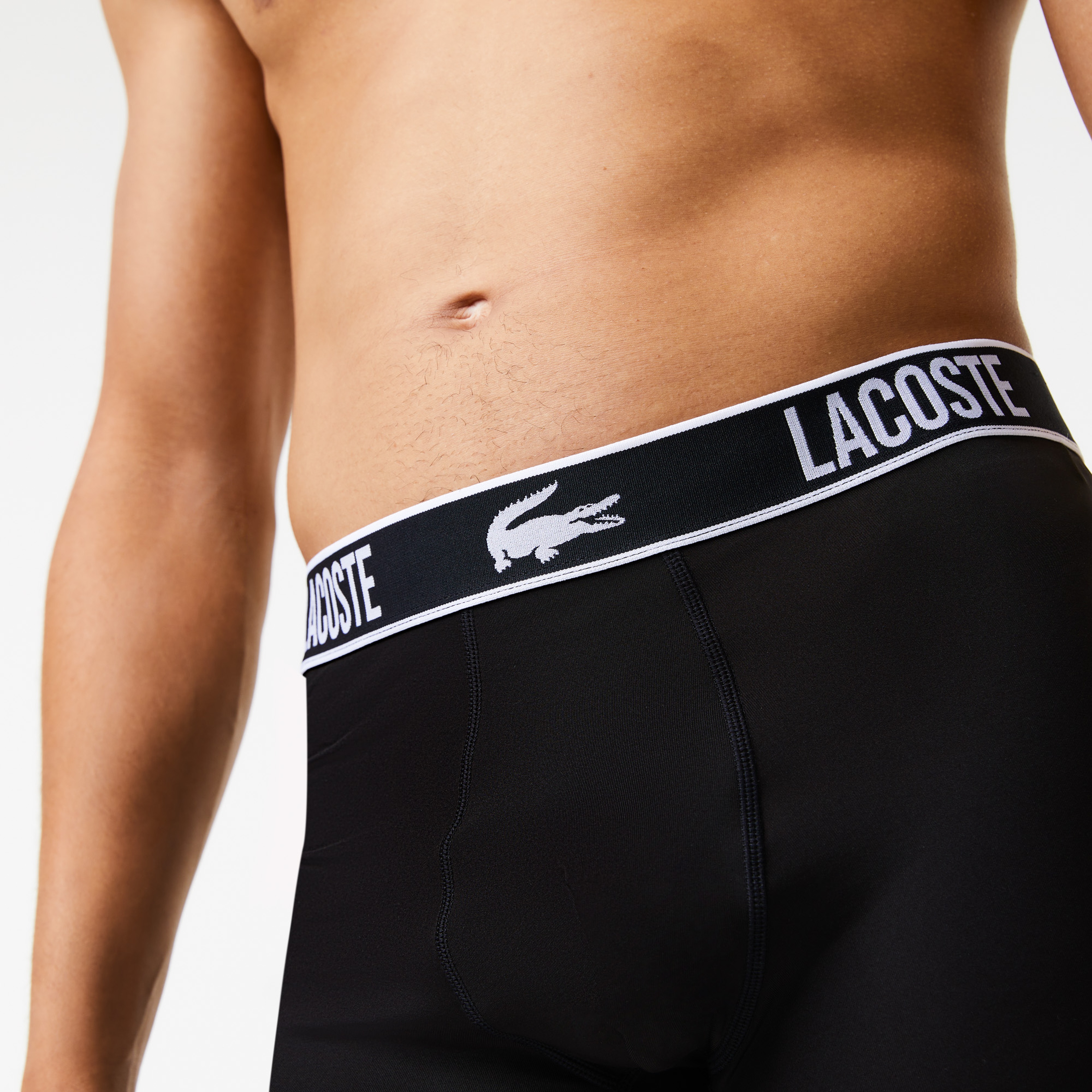 Lacoste Active Erkek Desenli 3'lü Siyah Boxer