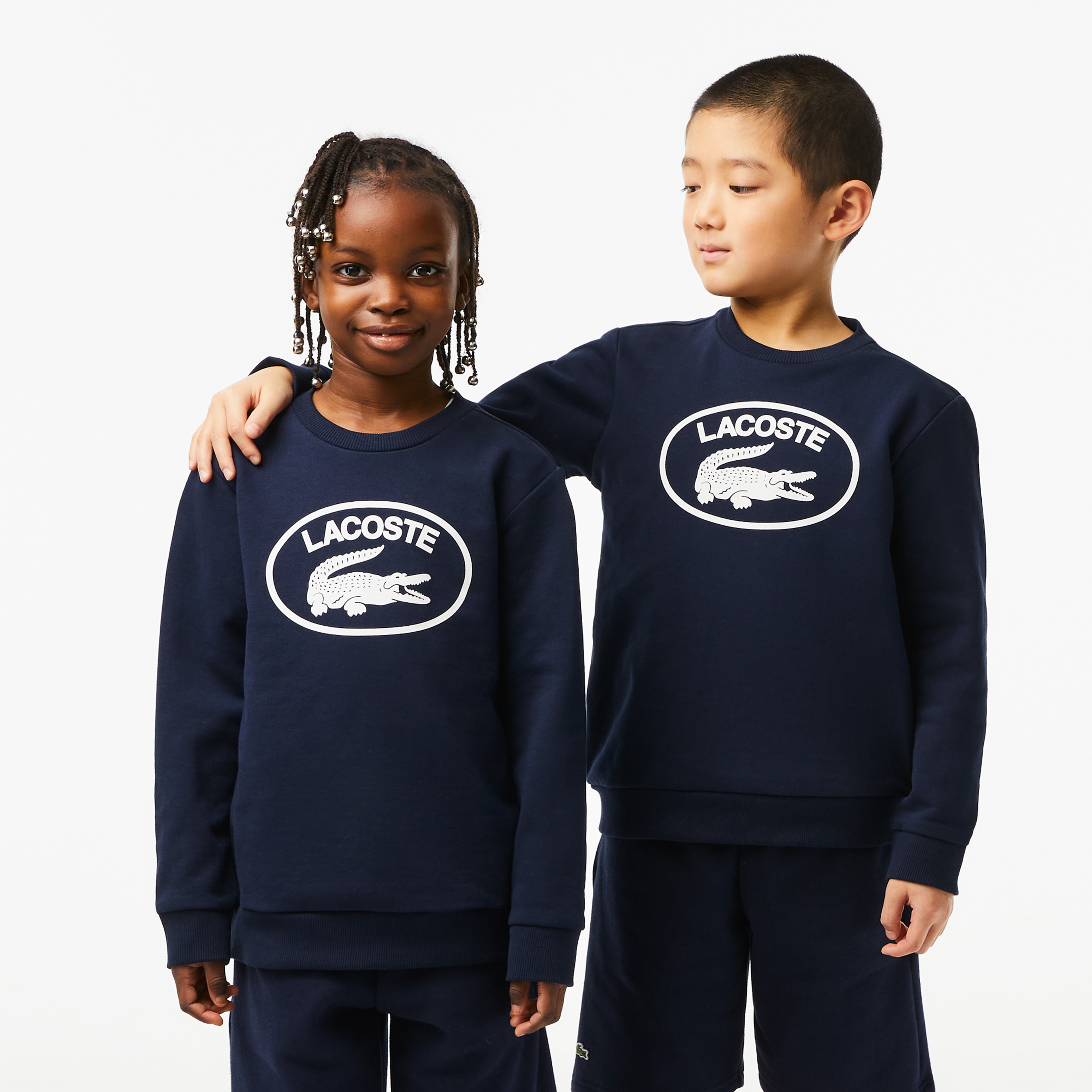 Çocuk Bisiklet Yaka Baskılı Lacivert Sweatshirt