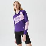 Lacoste Active Kadın Slim Fit Uzun Kollu Baskılı Mor Polo