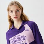 Lacoste Active Kadın Slim Fit Uzun Kollu Baskılı Mor Polo