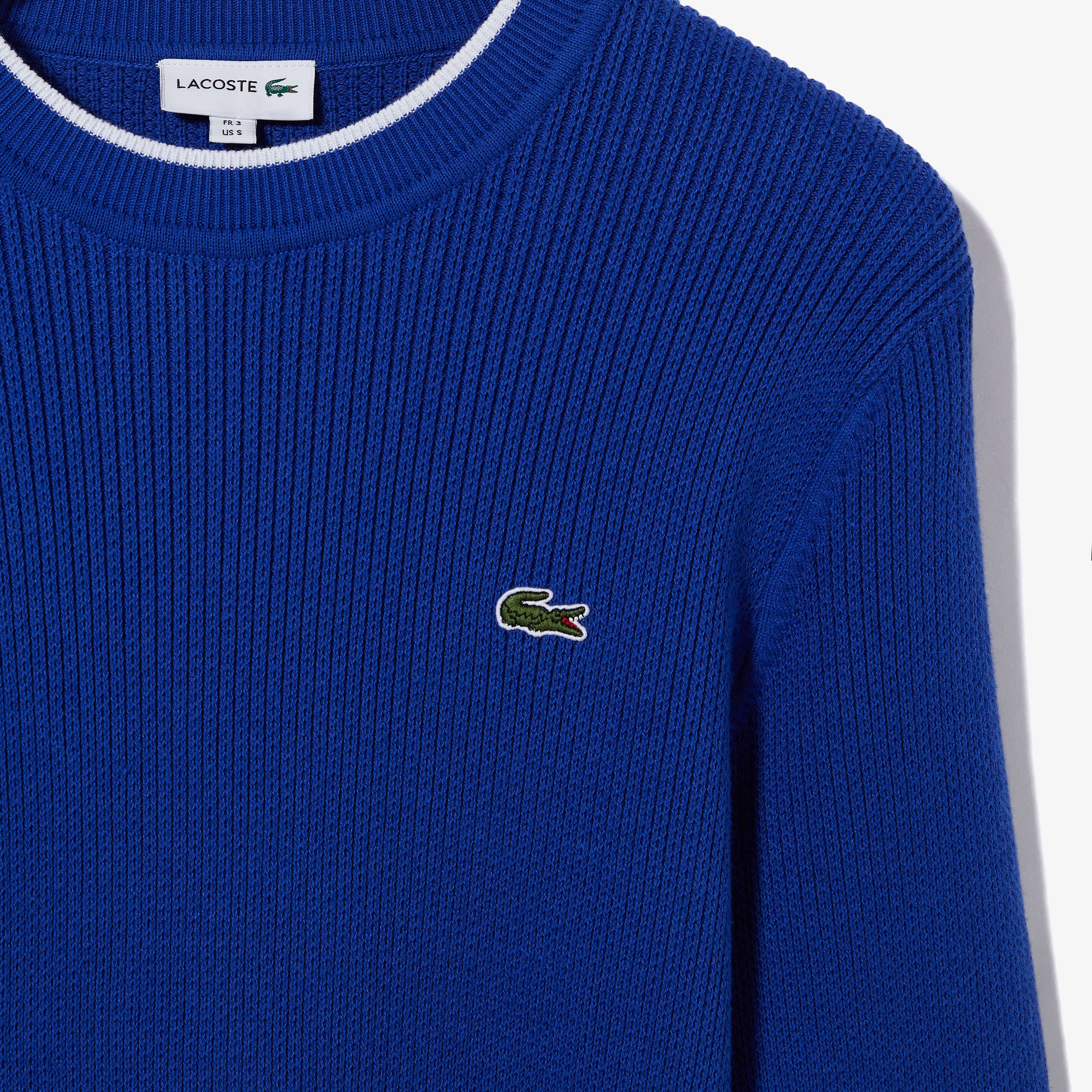 Lacoste Erkek Bisiklet Yaka Mavi Kazak