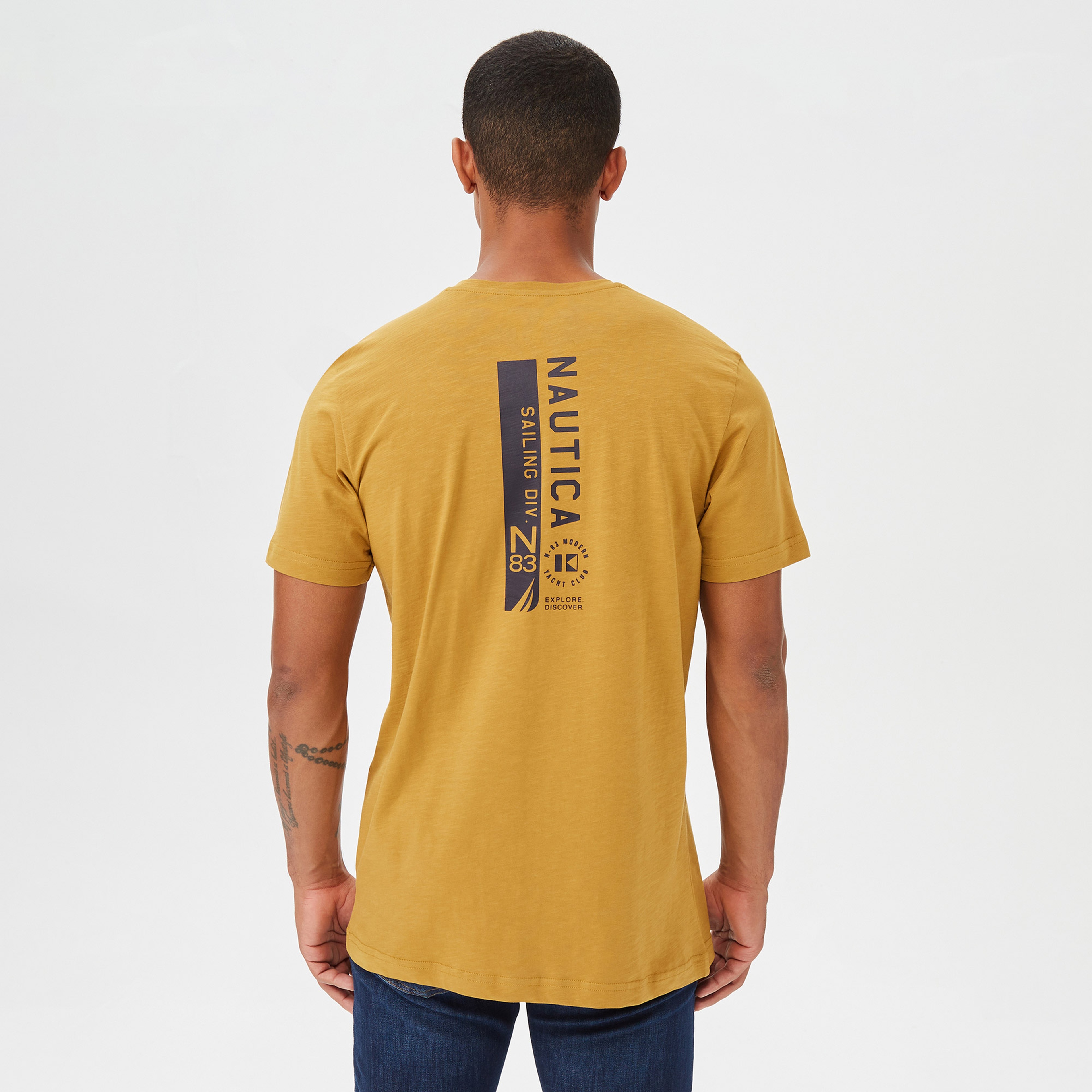 NAUTICA ERKEK HARDAL STANDART FIT BASKILI KISA KOLLU T-SHIRT