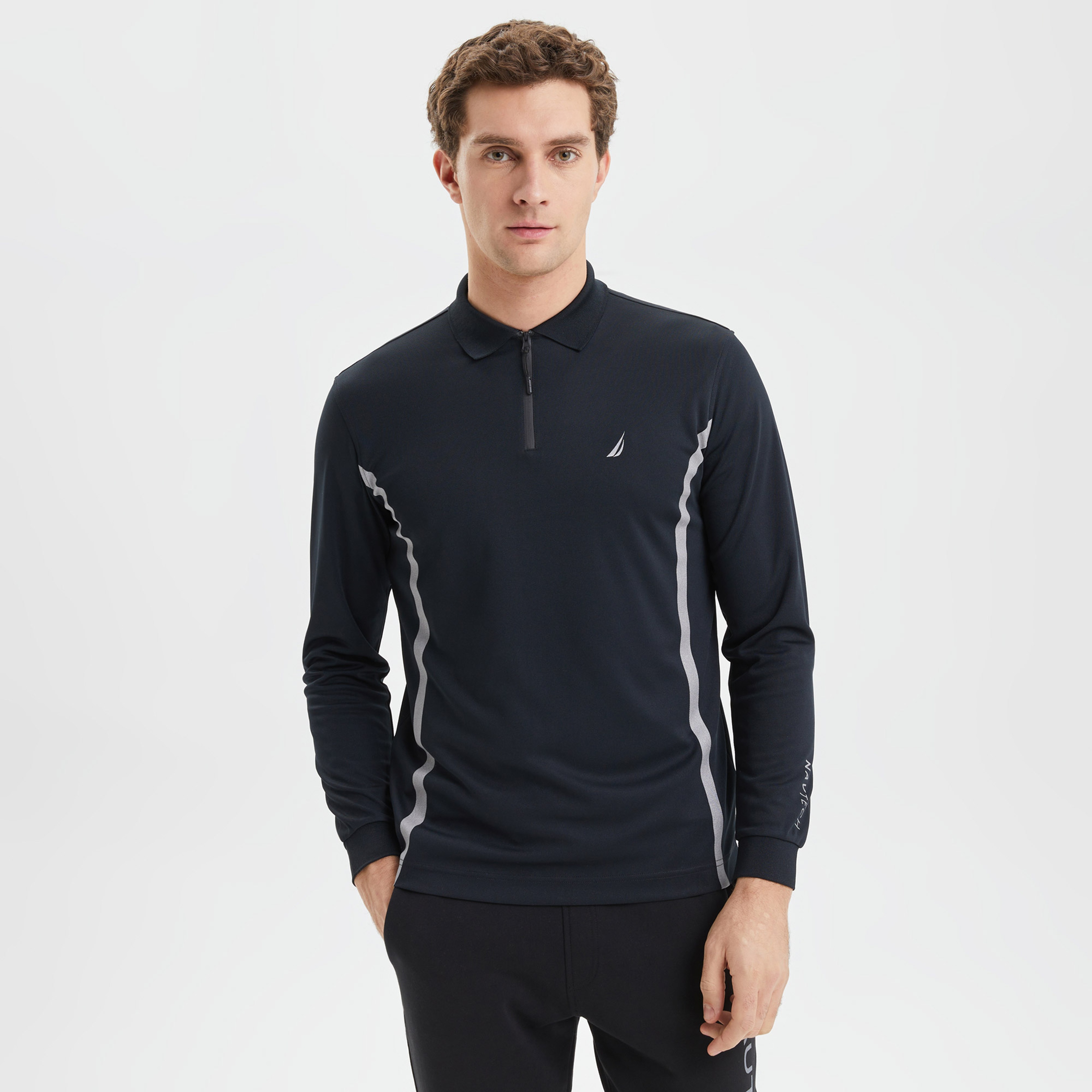 NAUTICA ERKEK SİYAH UZUN KOLLU CLASSIC FIT UZUN KOLLU POLO
