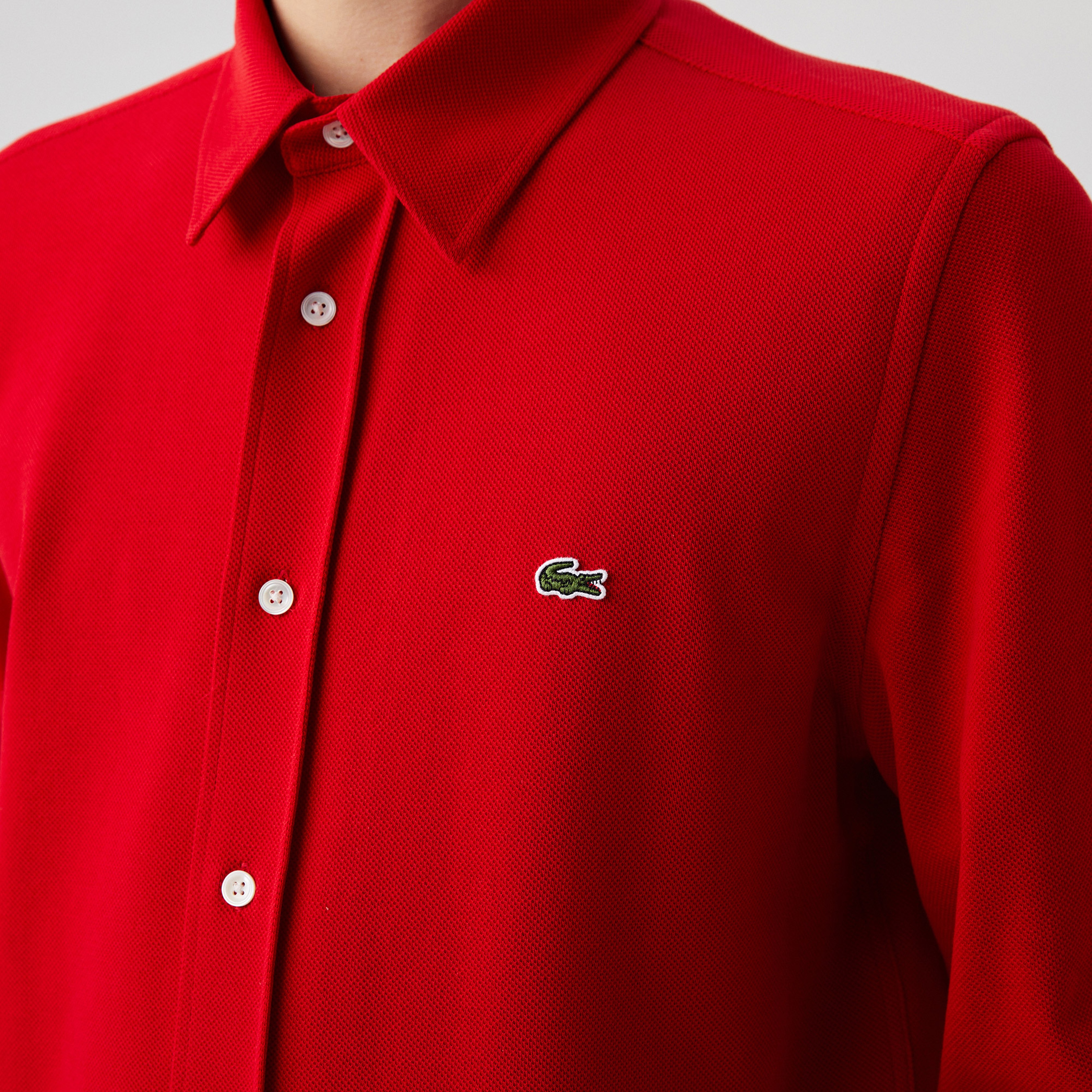 Lacoste Erkek Slim Fit Kırmızı Gömlek