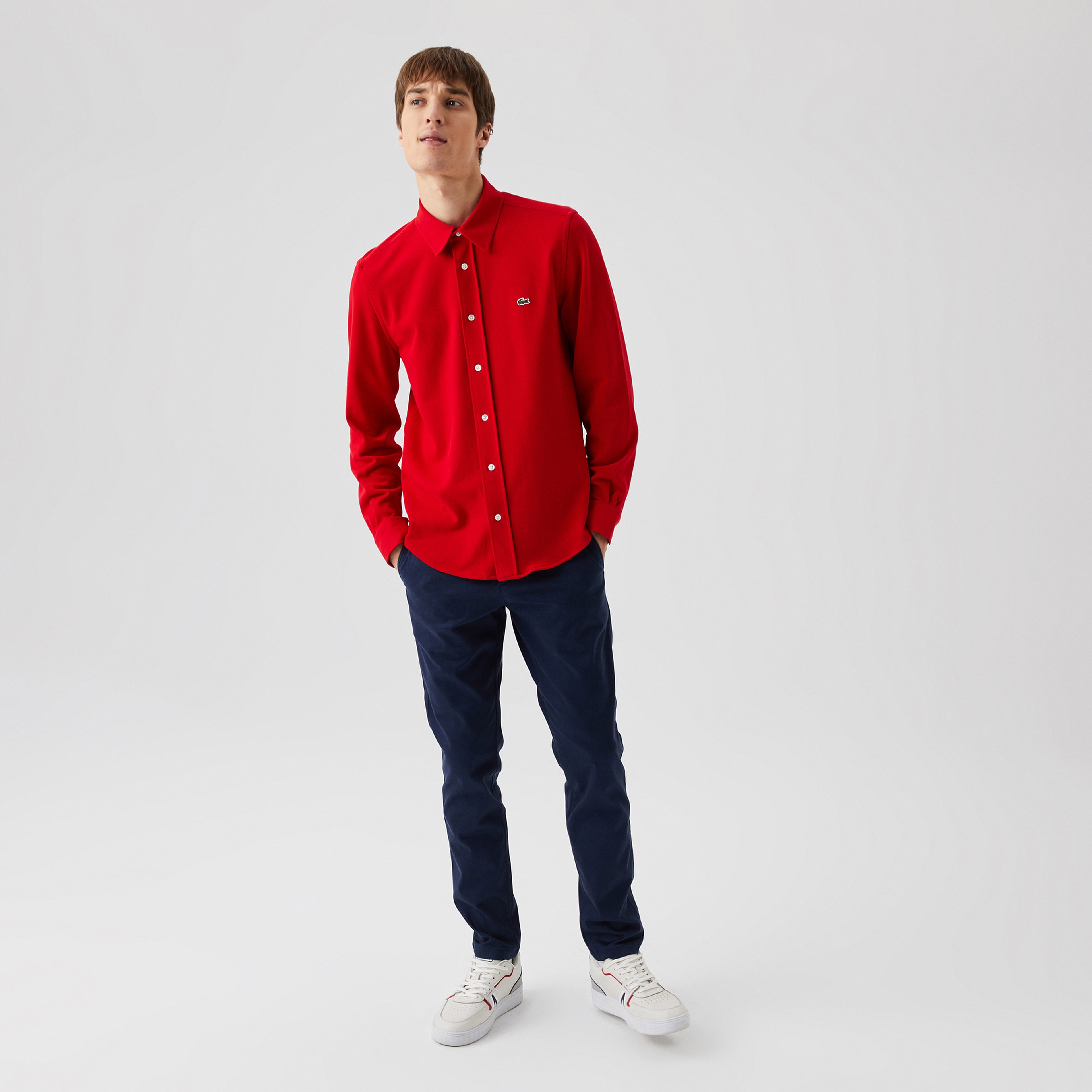 Lacoste Erkek Slim Fit Kırmızı Gömlek