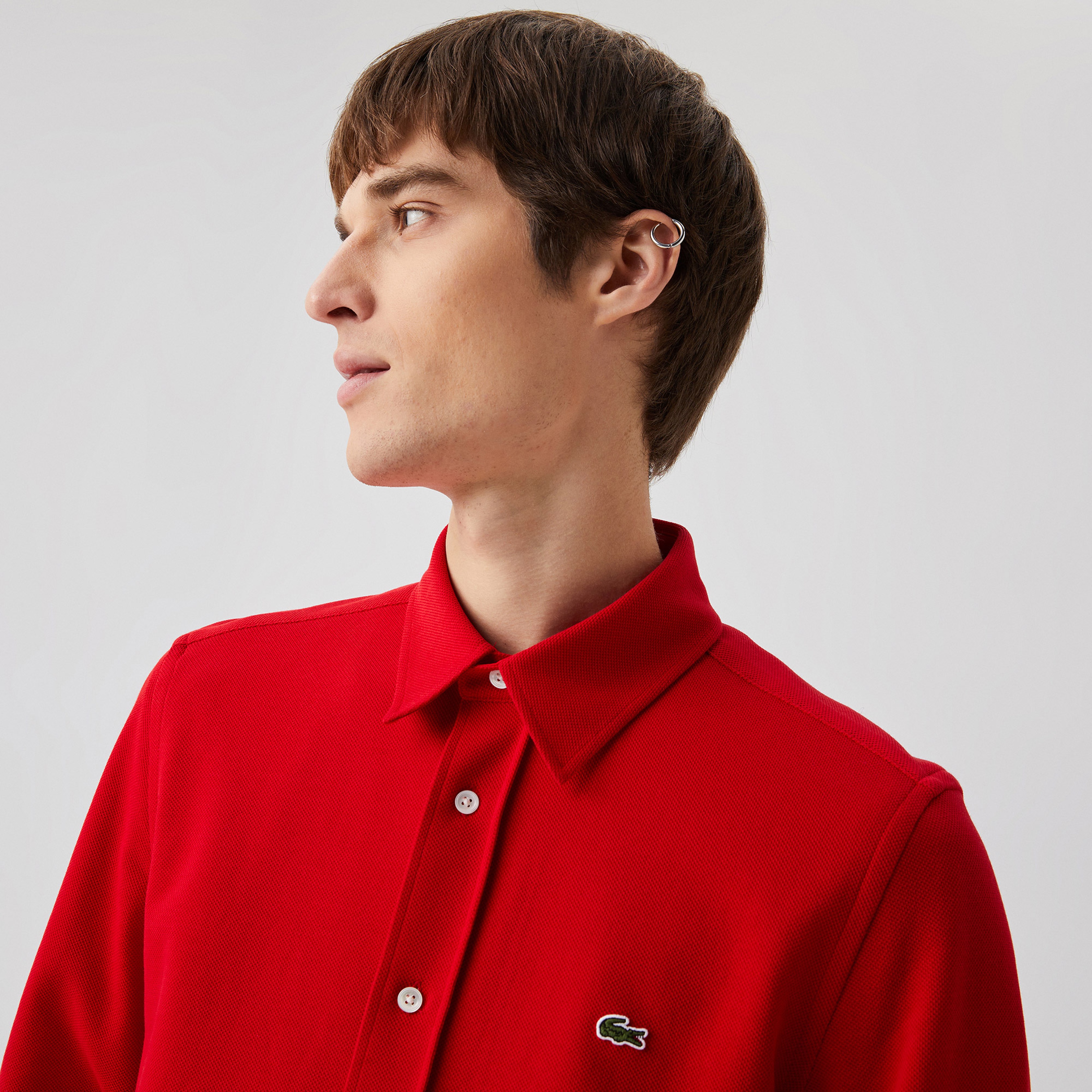 Lacoste Erkek Slim Fit Kırmızı Gömlek