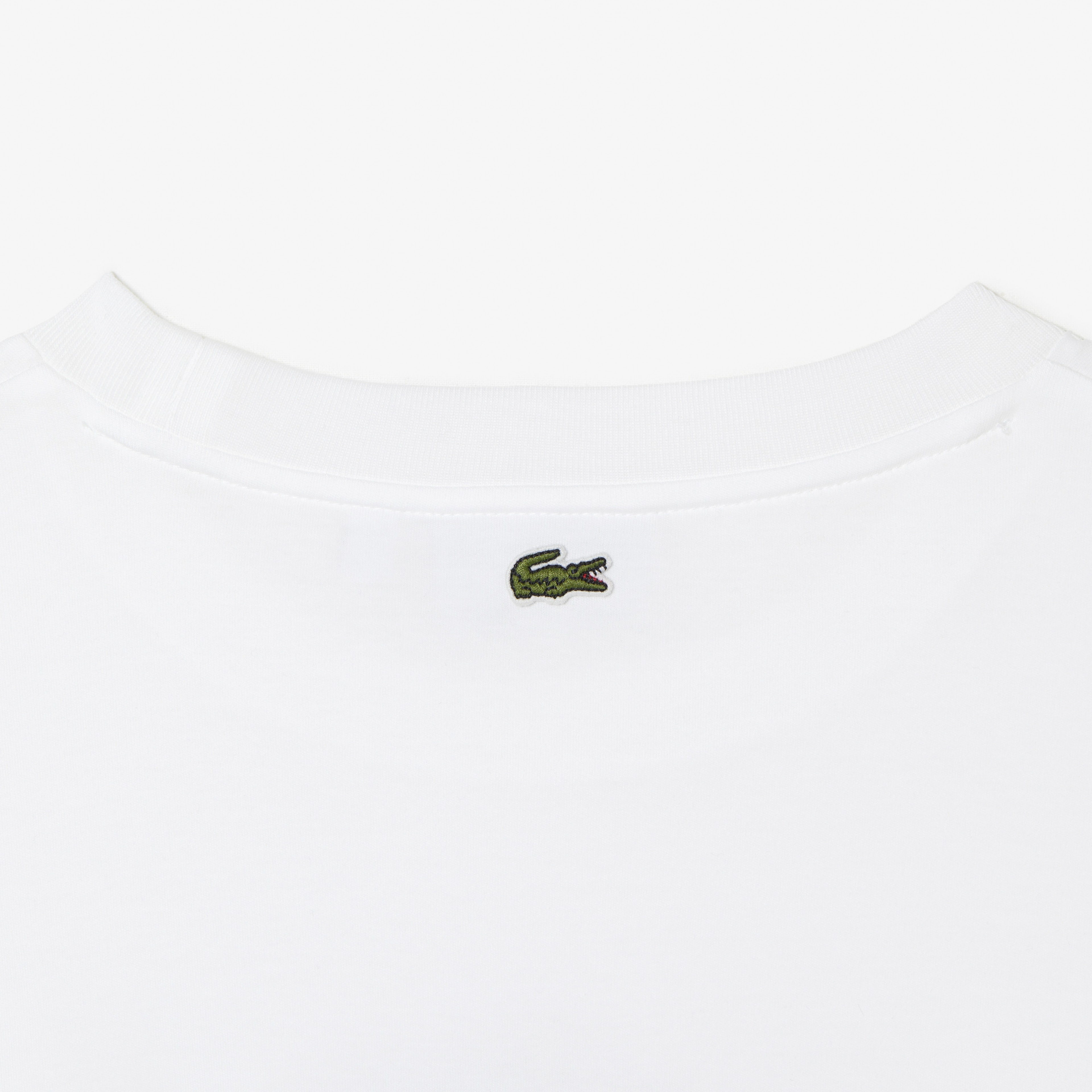 Lacoste Holiday Kadın Bisiklet Yaka Organik Pamuk Baskılı Beyaz T-Shirt