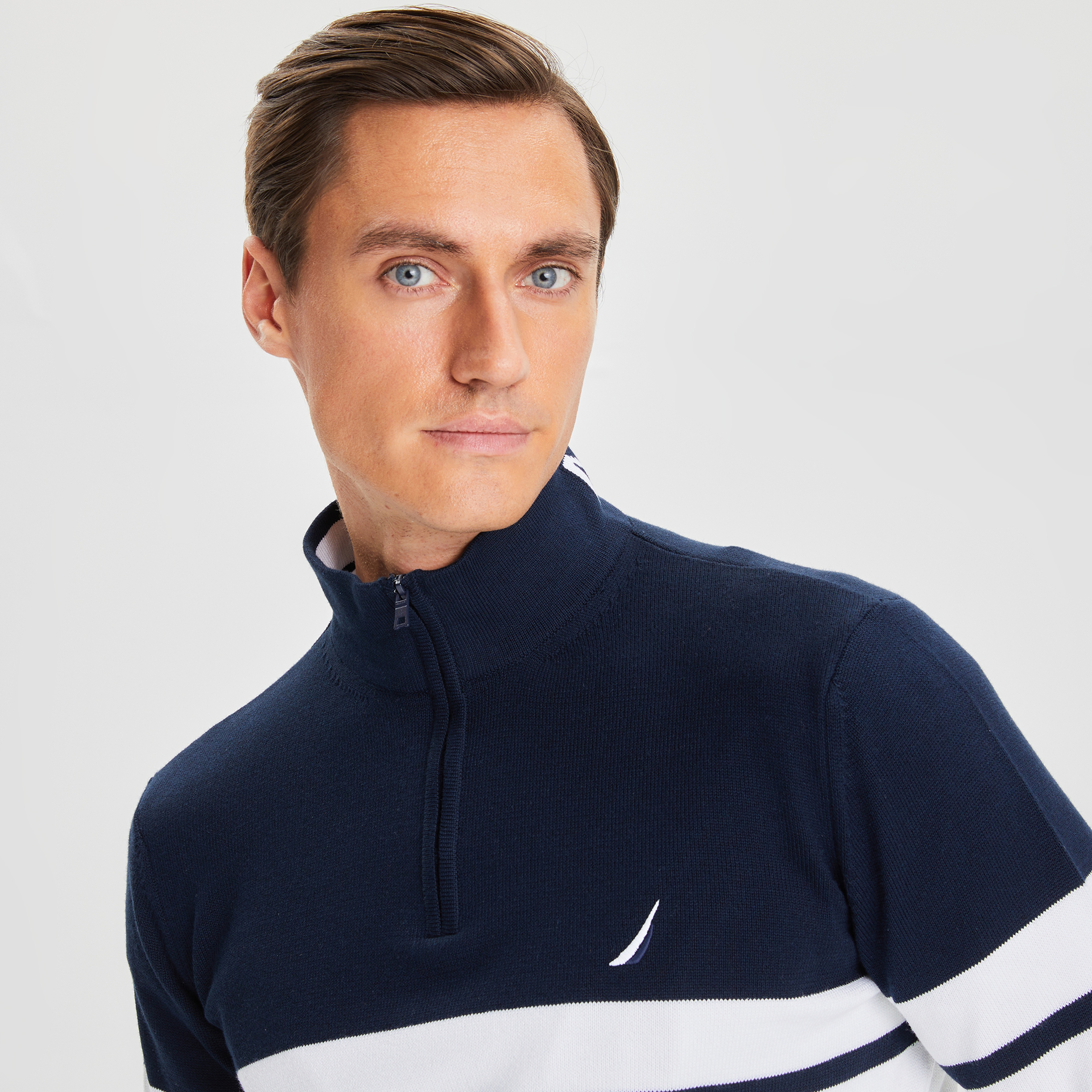 NAUTICA ERKEK LACİVERT UZUN KOLLU STANDART FIT TRİKO