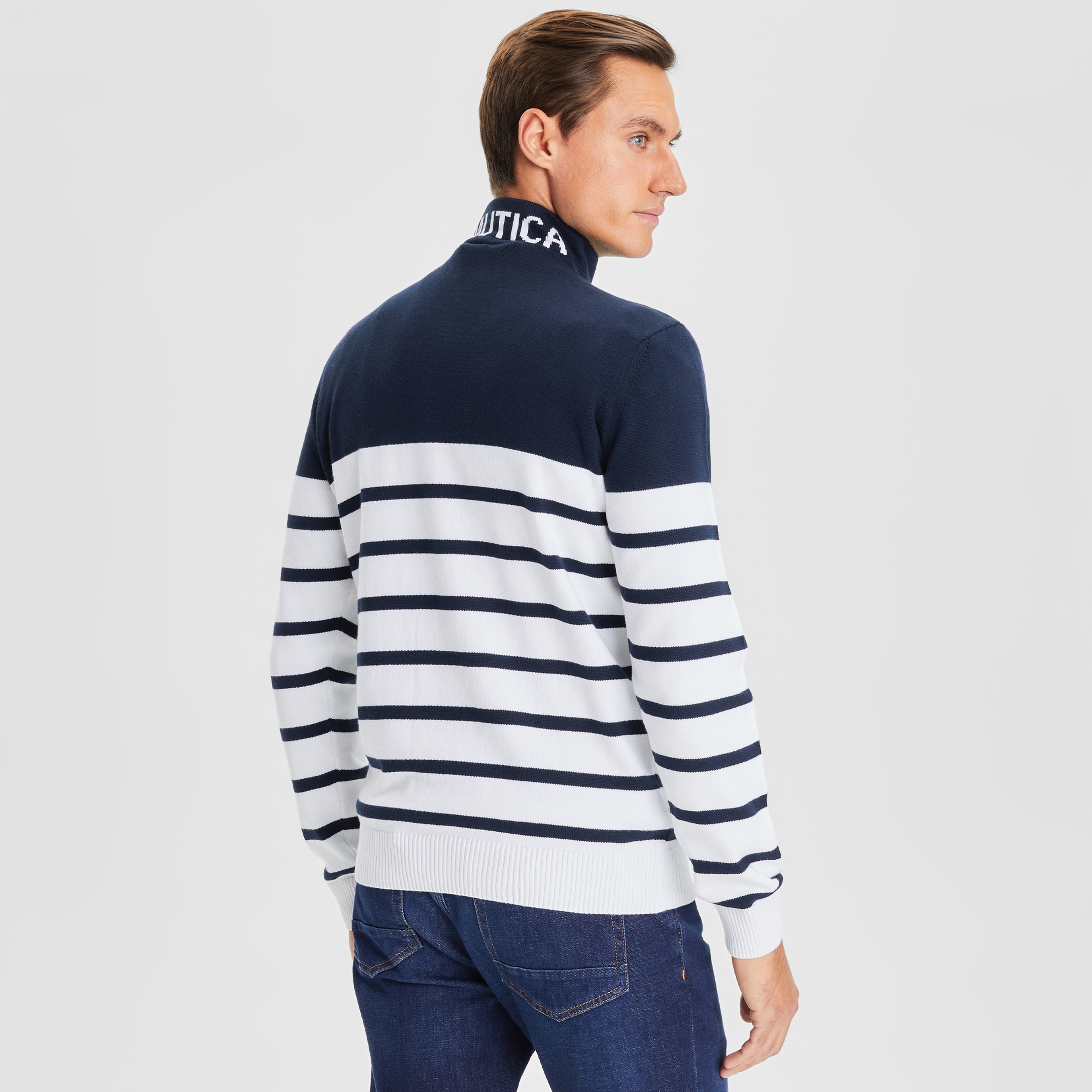 NAUTICA ERKEK LACİVERT UZUN KOLLU STANDART FIT TRİKO