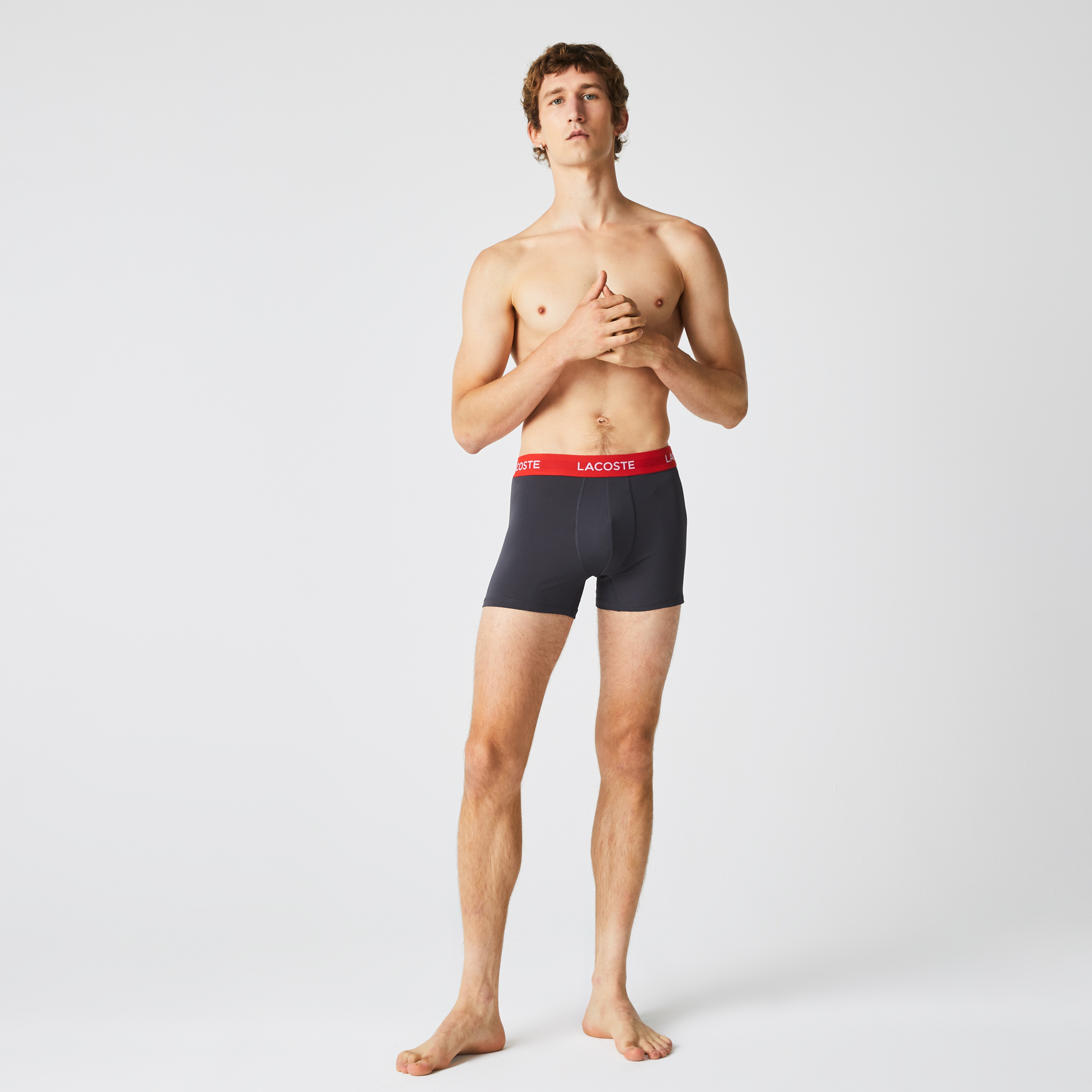 Lacoste Erkek 3'lü Gri Boxer