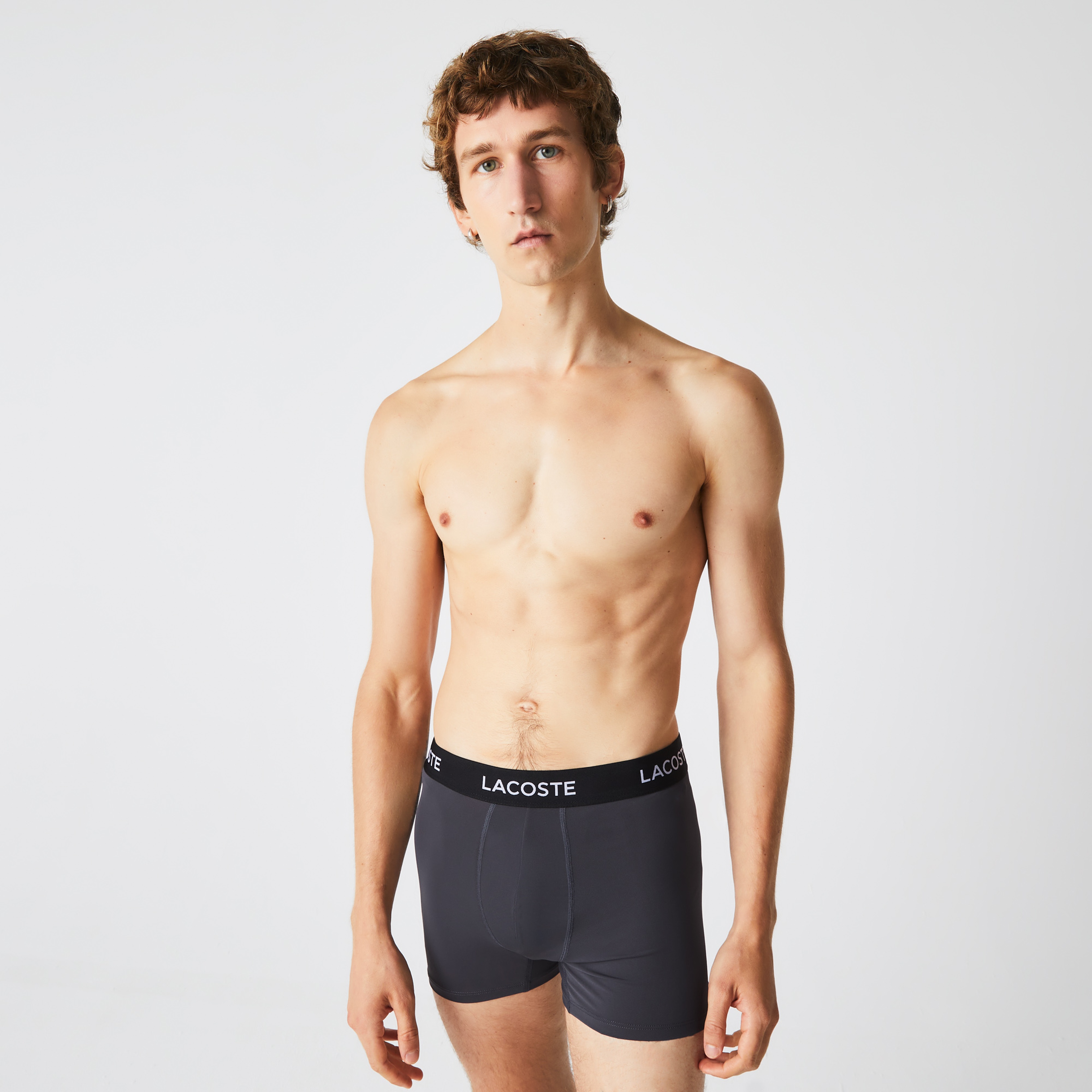 Lacoste Erkek 3'lü Gri Boxer