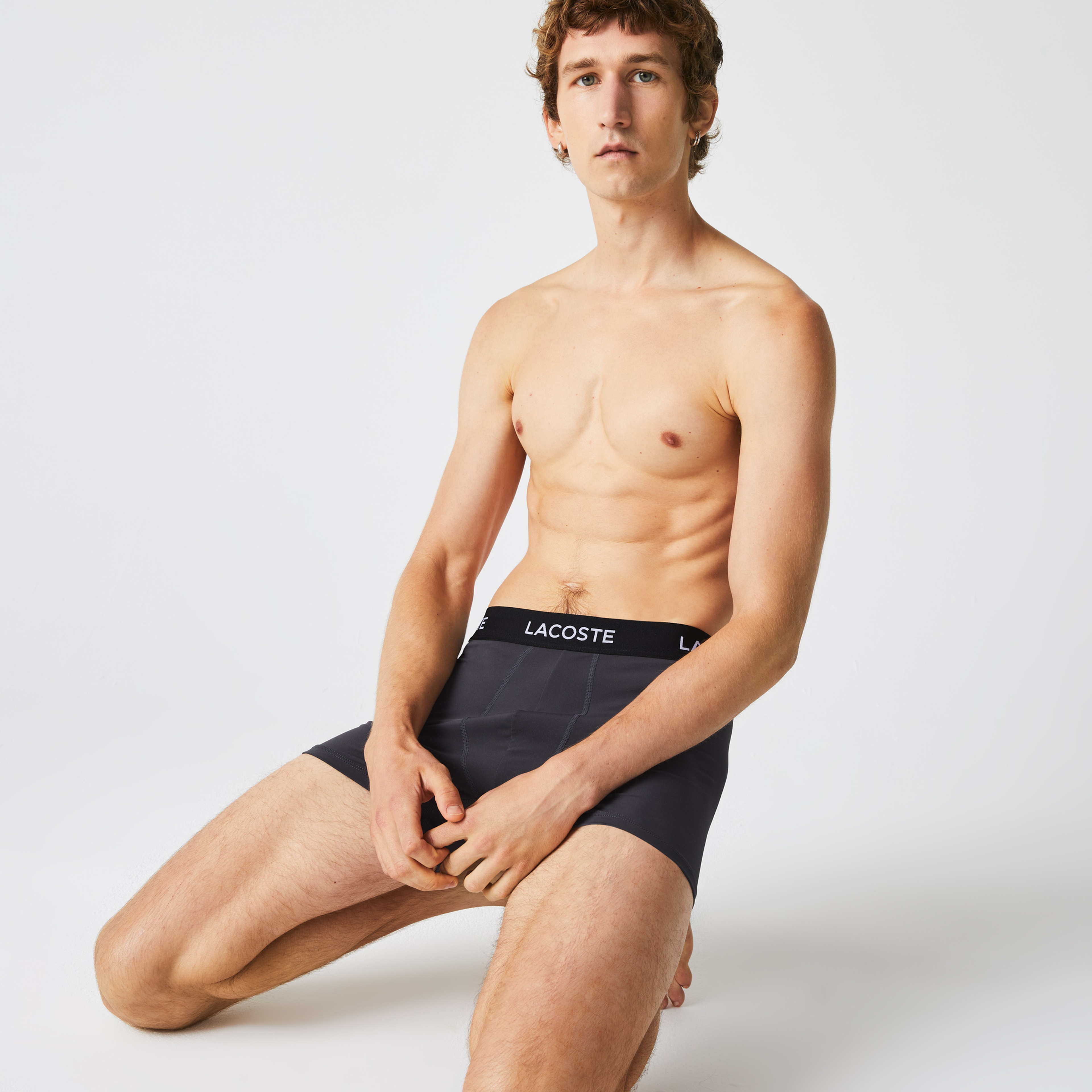 Lacoste Erkek 3'lü Gri Boxer