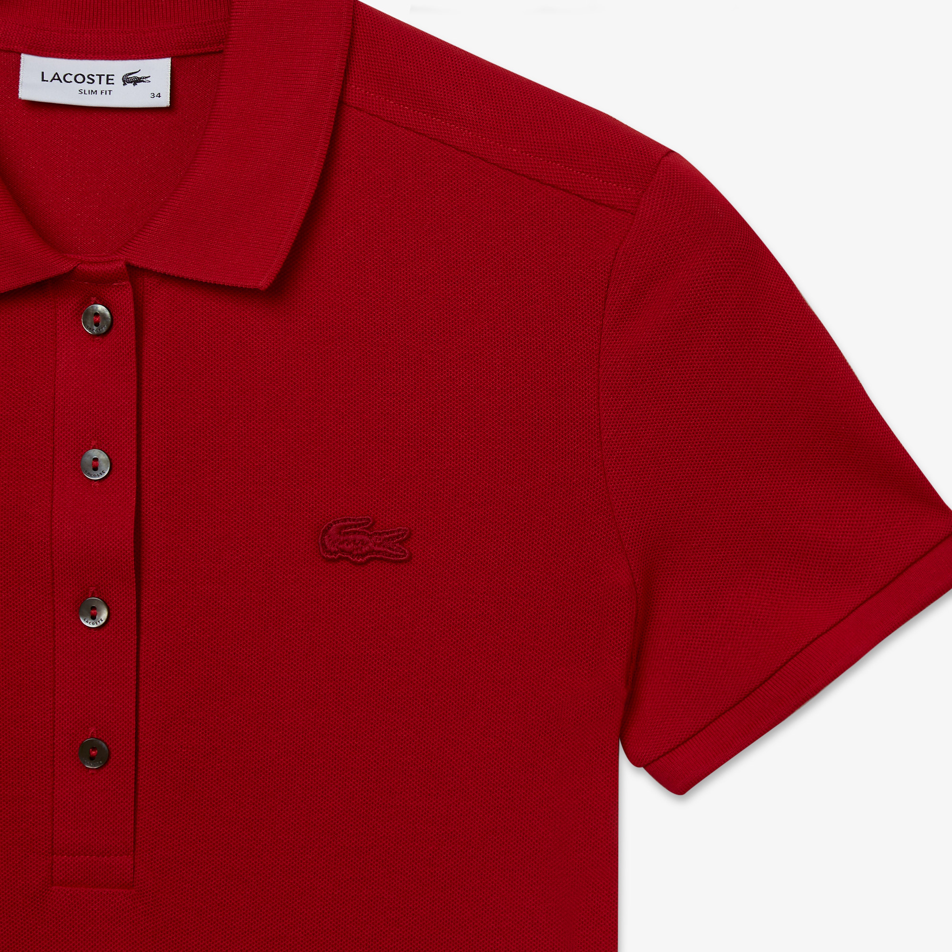 Kadın Slim Fit Kırmızı Polo