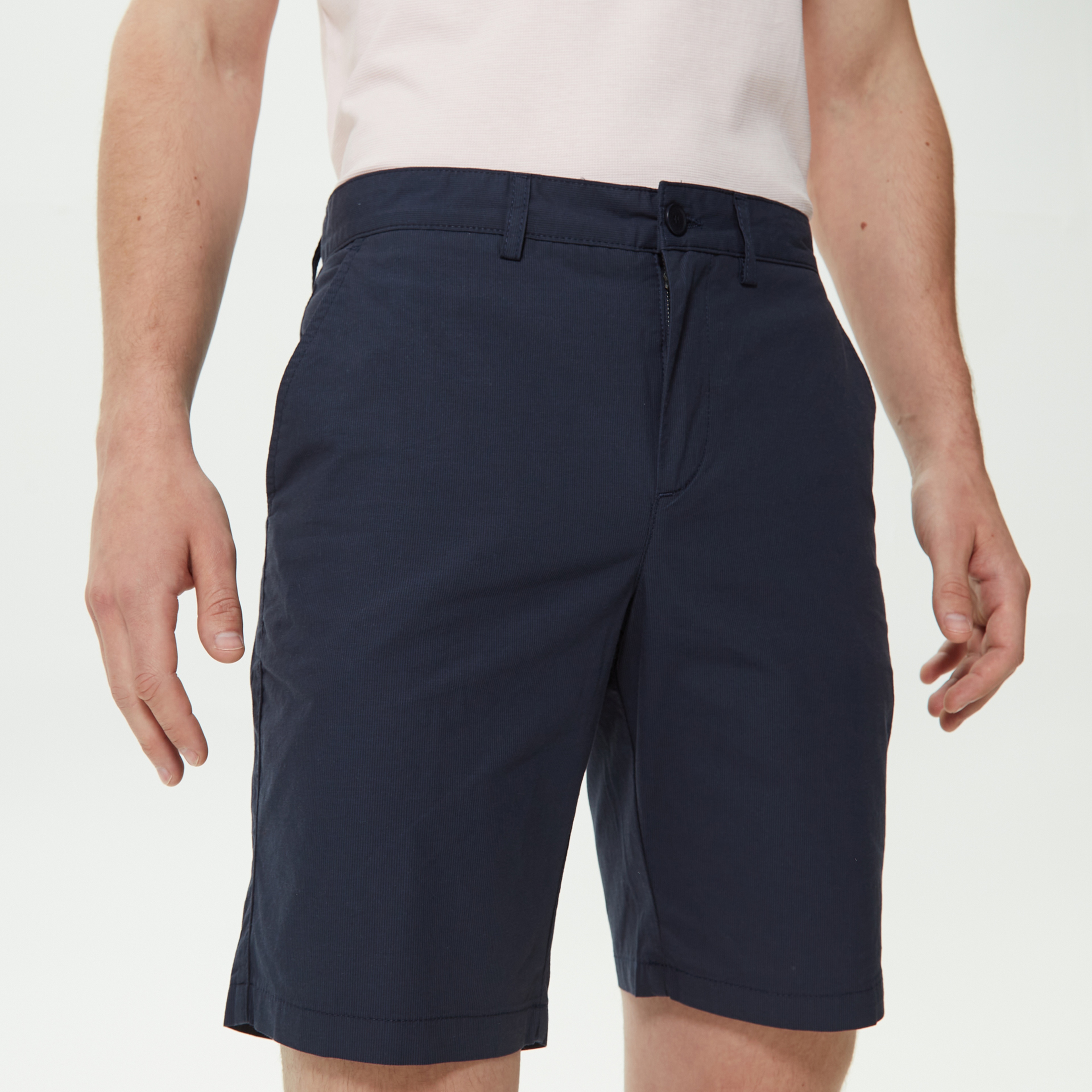 Erkek Slim Fit Lacivert Bermuda