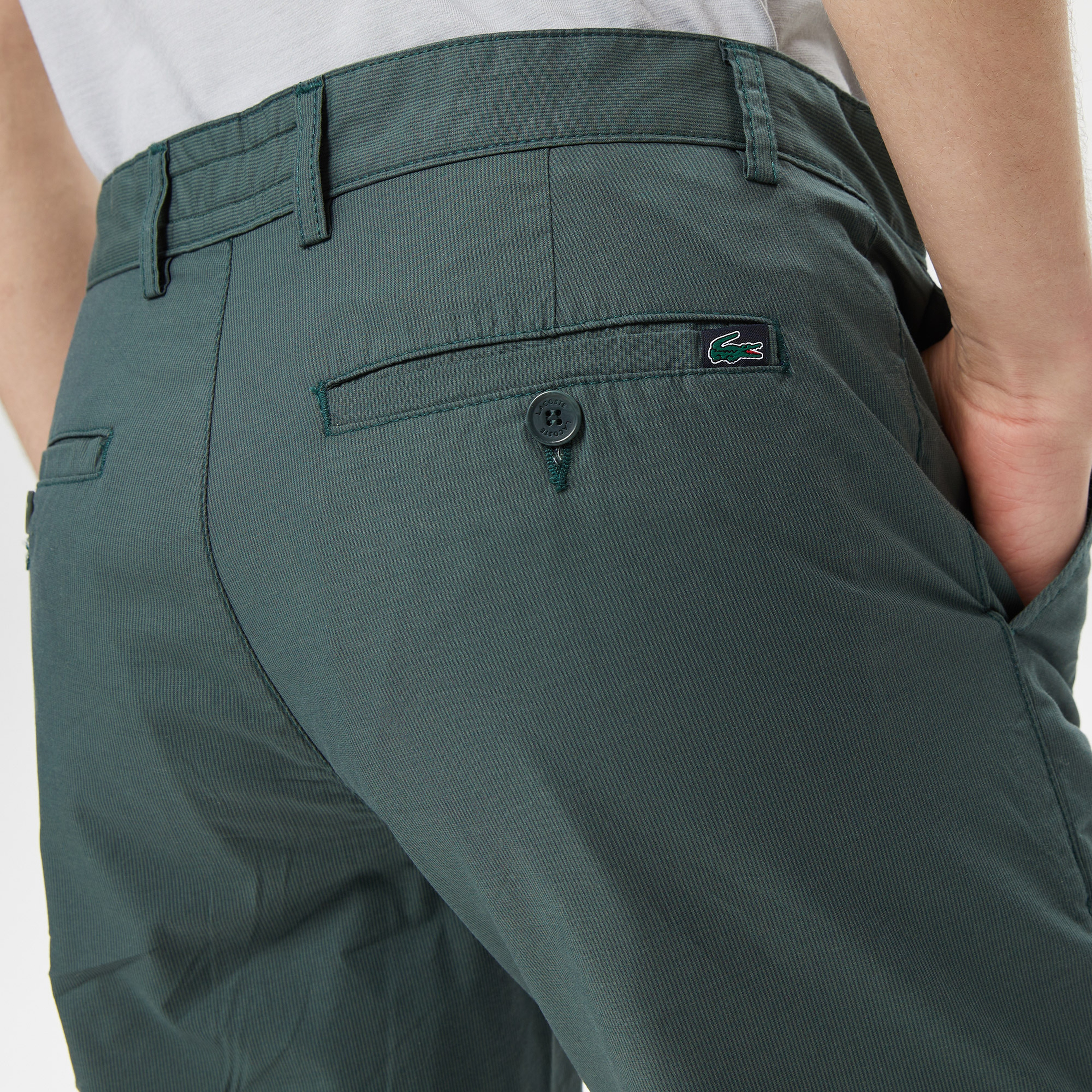 Erkek Slim Fit Haki Bermuda