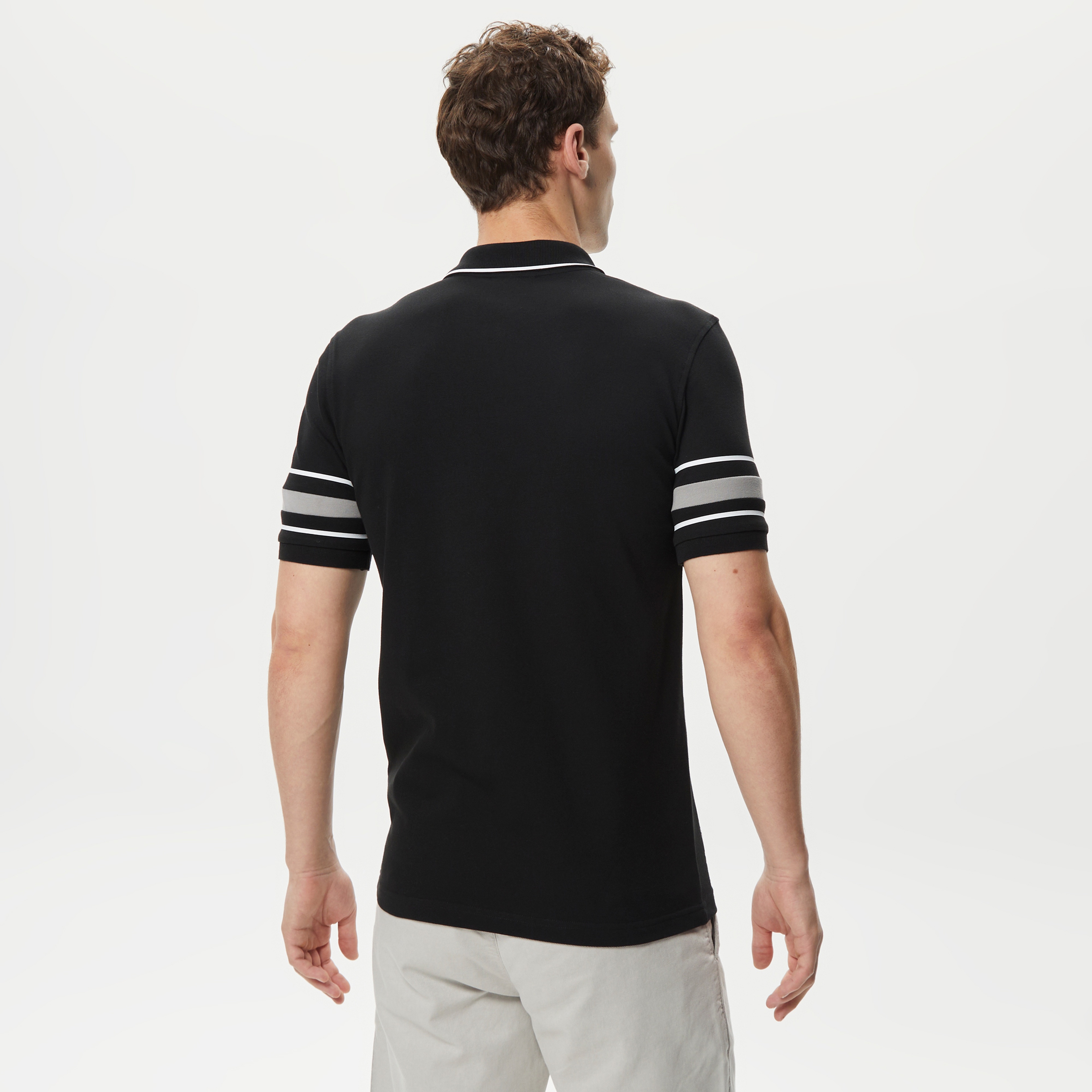 Lacoste Active Erkek Slim Fit Baskılı Siyah Polo