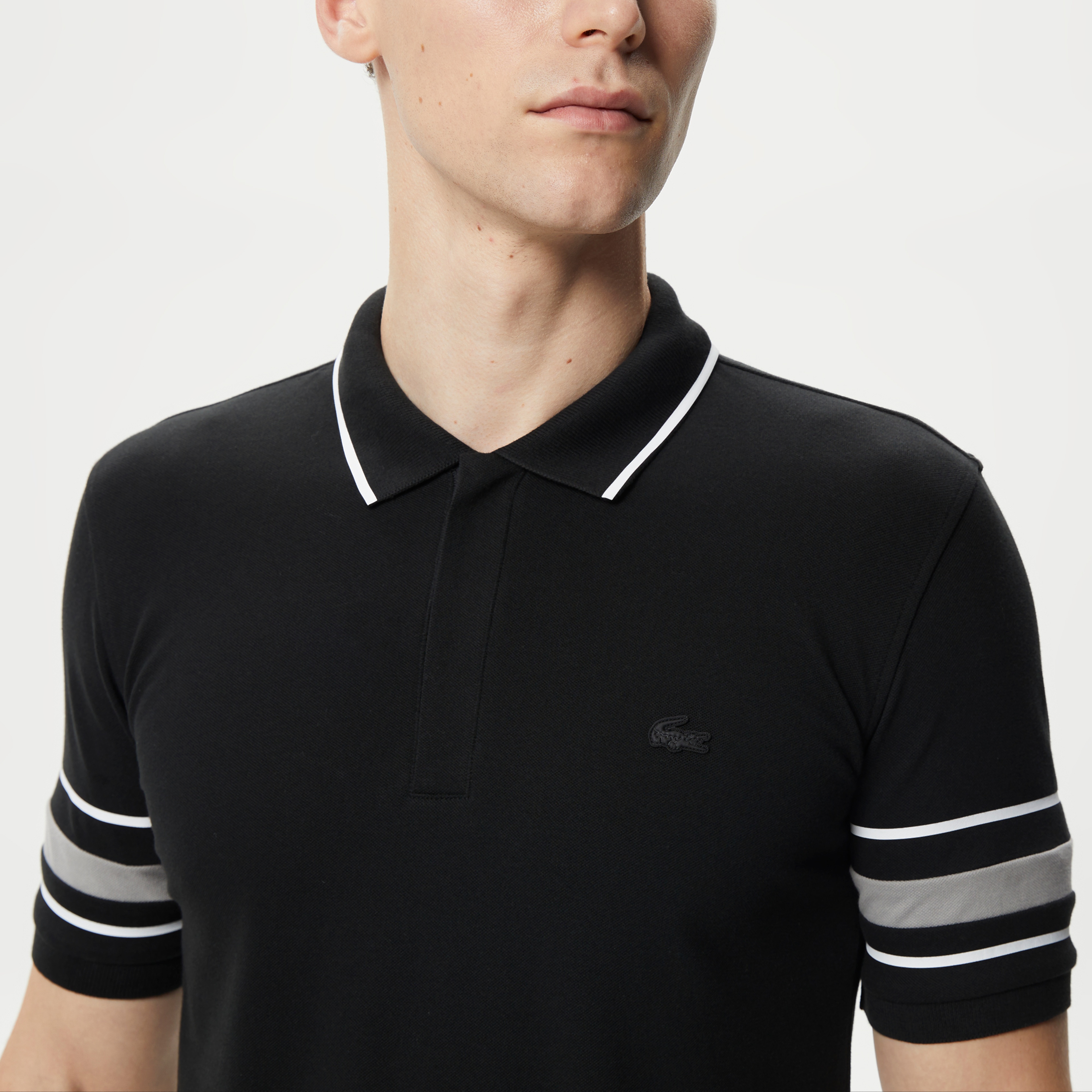 Lacoste Active Erkek Slim Fit Baskılı Siyah Polo