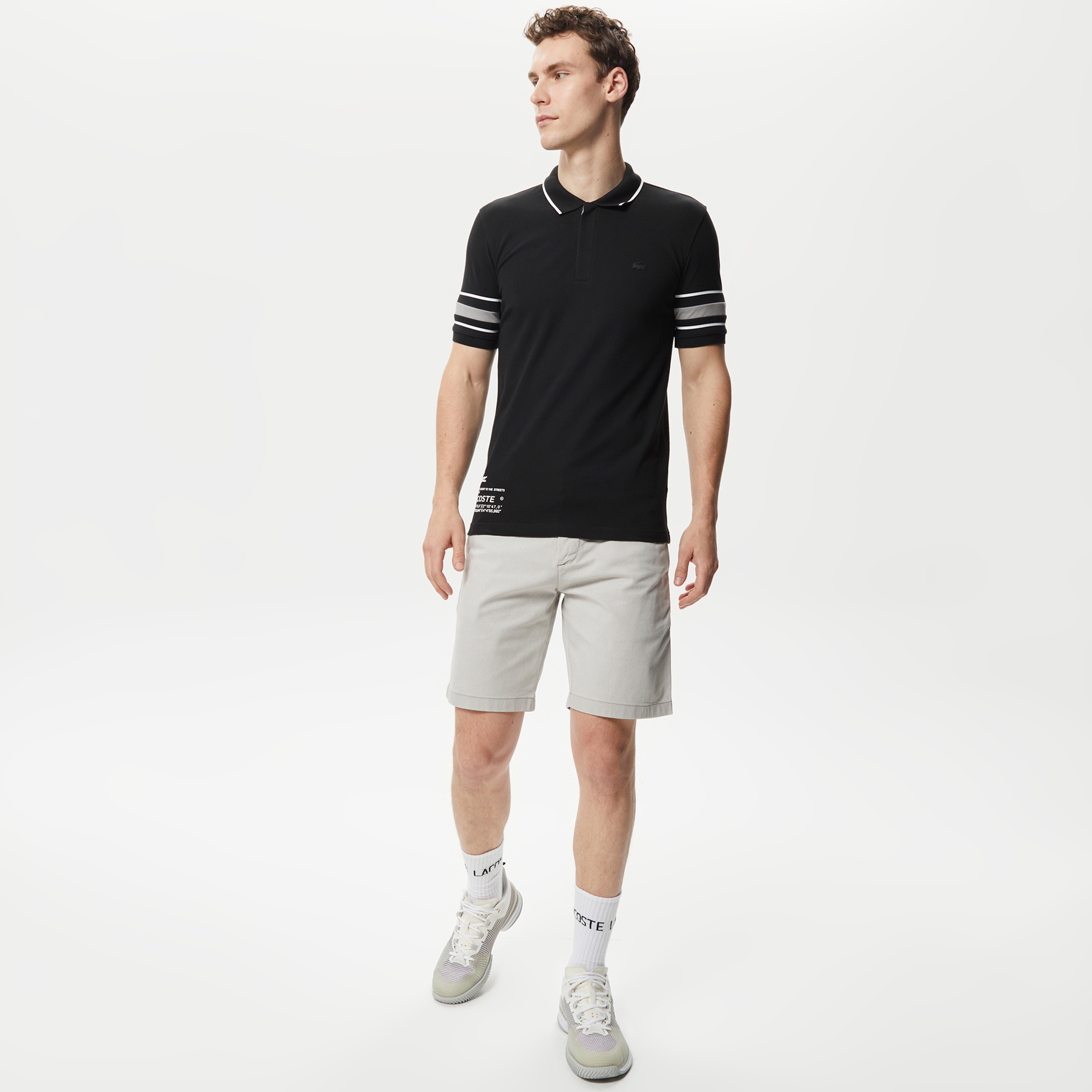 Lacoste Active Erkek Slim Fit Baskılı Siyah Polo