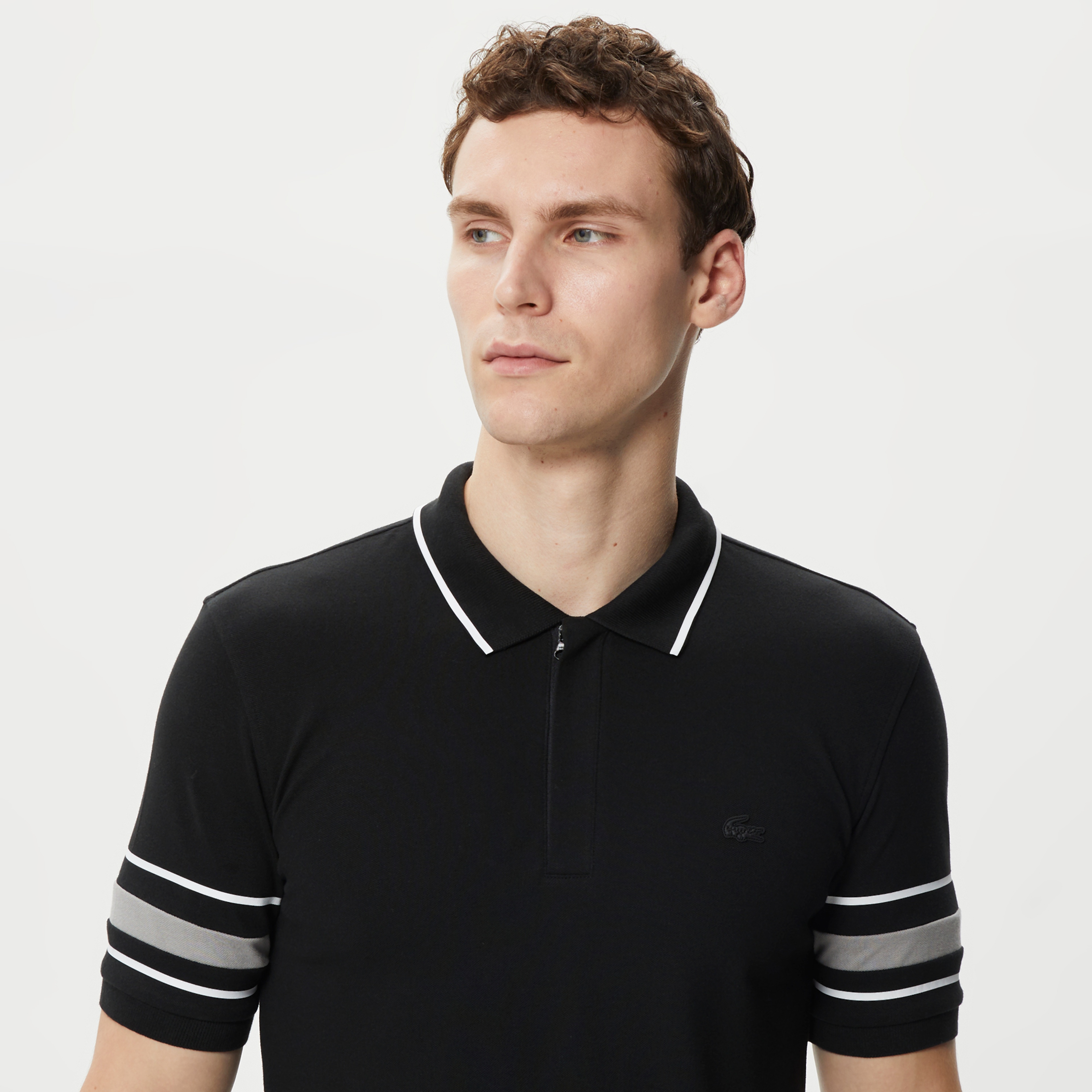 Lacoste Active Erkek Slim Fit Baskılı Siyah Polo