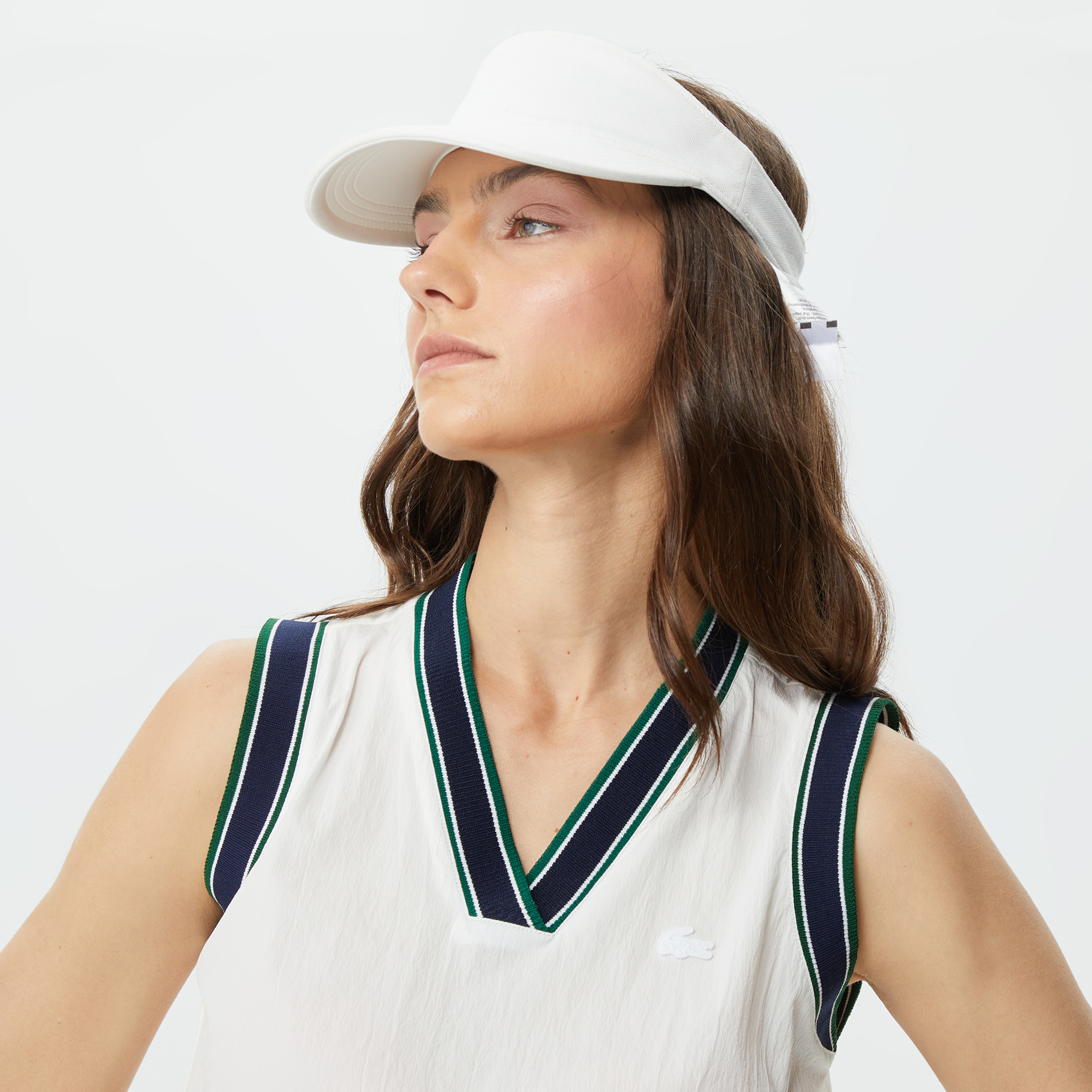 Kadın Relaxed Fit V Yaka Renk Bloklu Beyaz Bluz