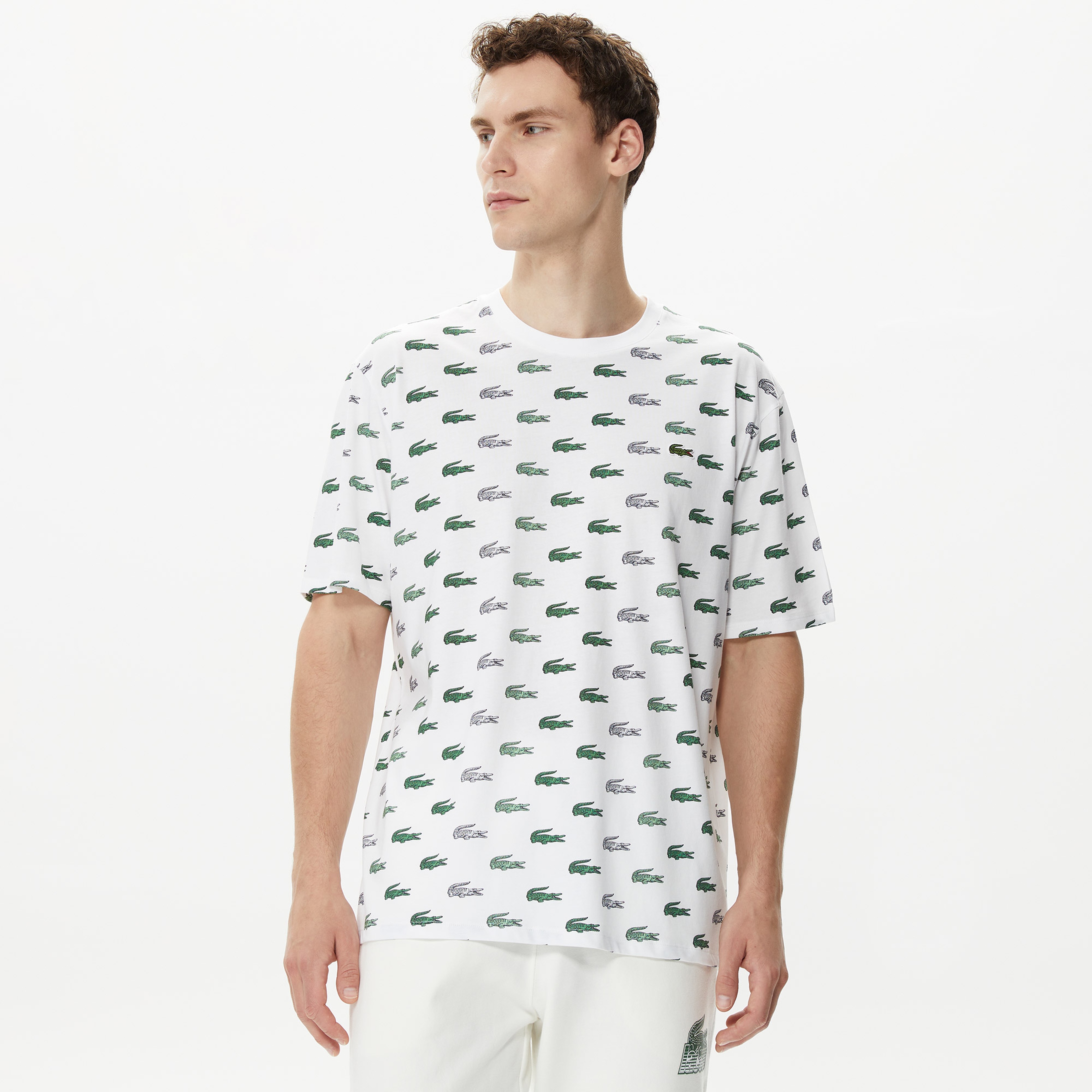 Lacoste Relaxed Fit Erkek Beyaz T-Shirt