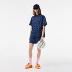 Erkek Relaxed Fit Kısa Kollu Desenli Mavi Gömlek