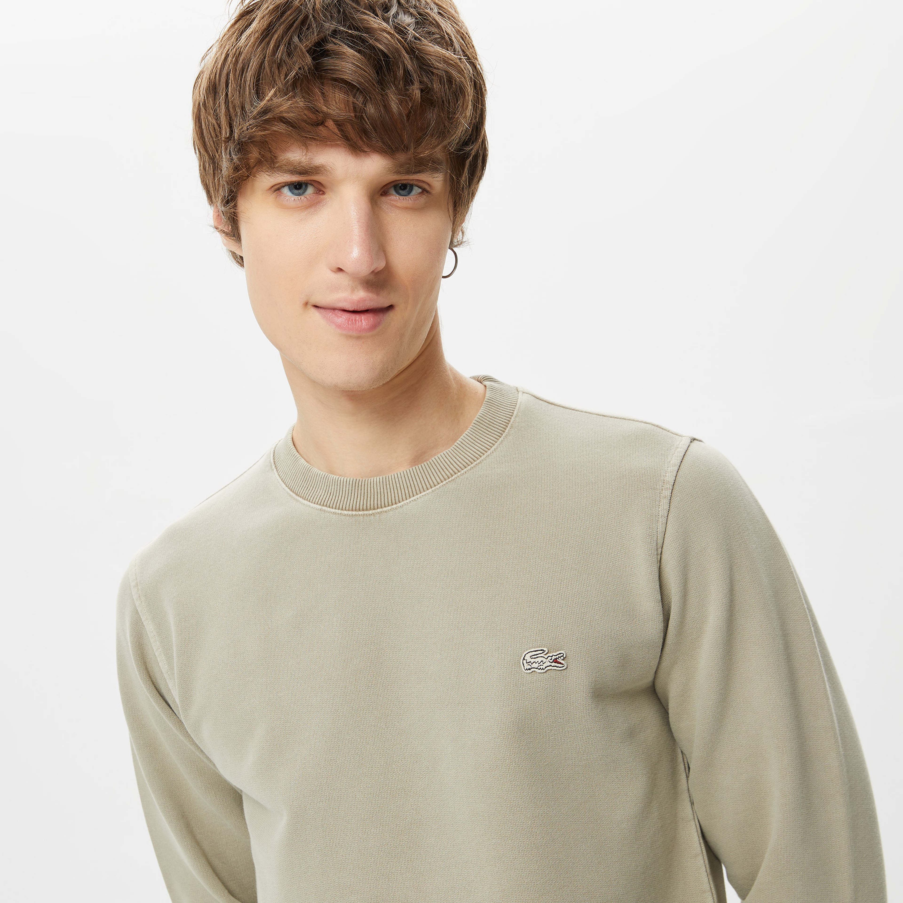 Erkek Regular Fit Bisiklet Yaka Organik Pamuk Yeşil Sweatshirt