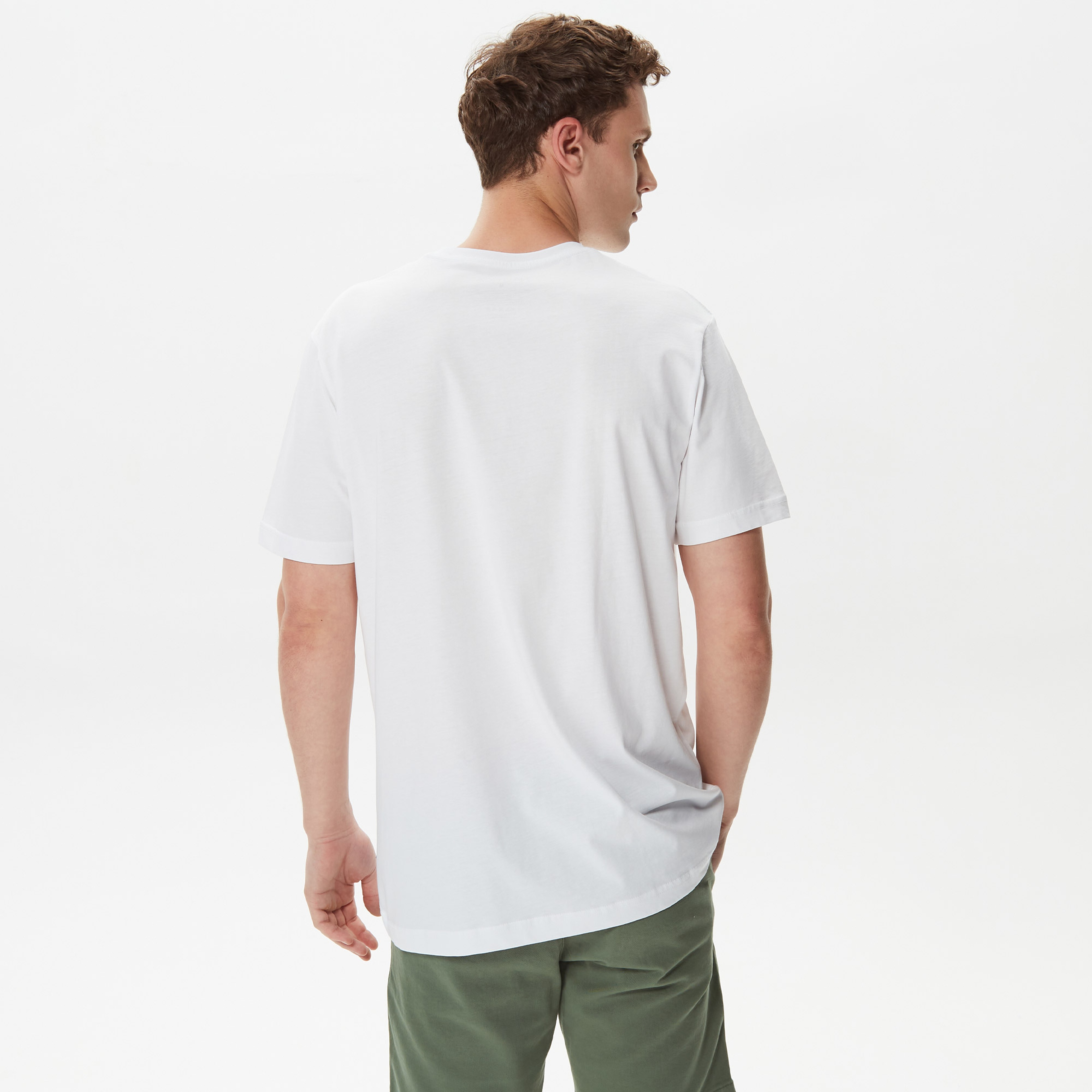 Nautica Erkek Beyaz Baskılı Standart Fit T-Shirt