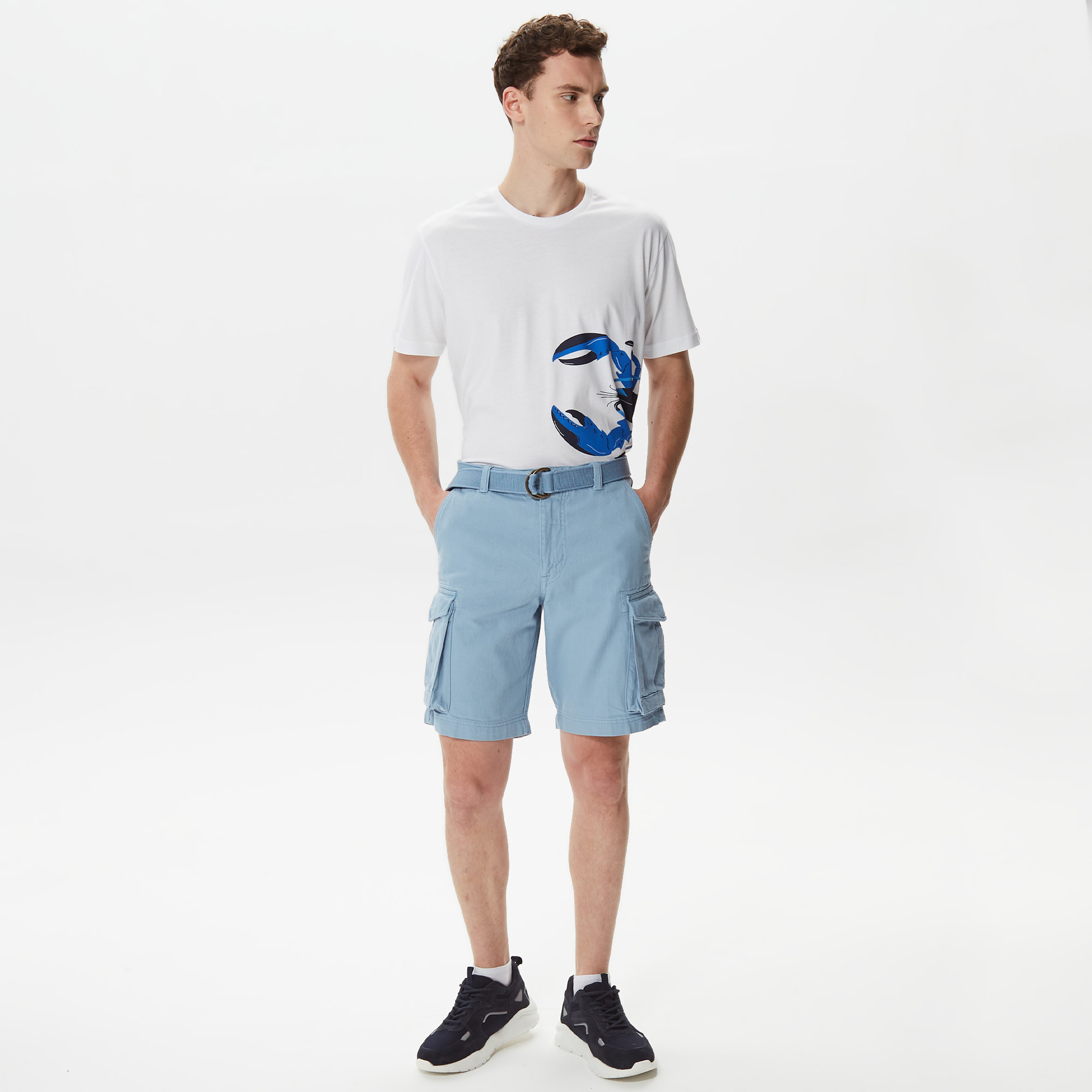 Nautica Erkek Beyaz Baskılı Standart Fit T-Shirt