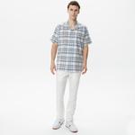 Nautica Erkek Krem Classic Fit Kısa Kollu Keten Gömlek