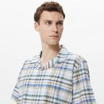 Nautica Erkek Krem Classic Fit Kısa Kollu Keten Gömlek