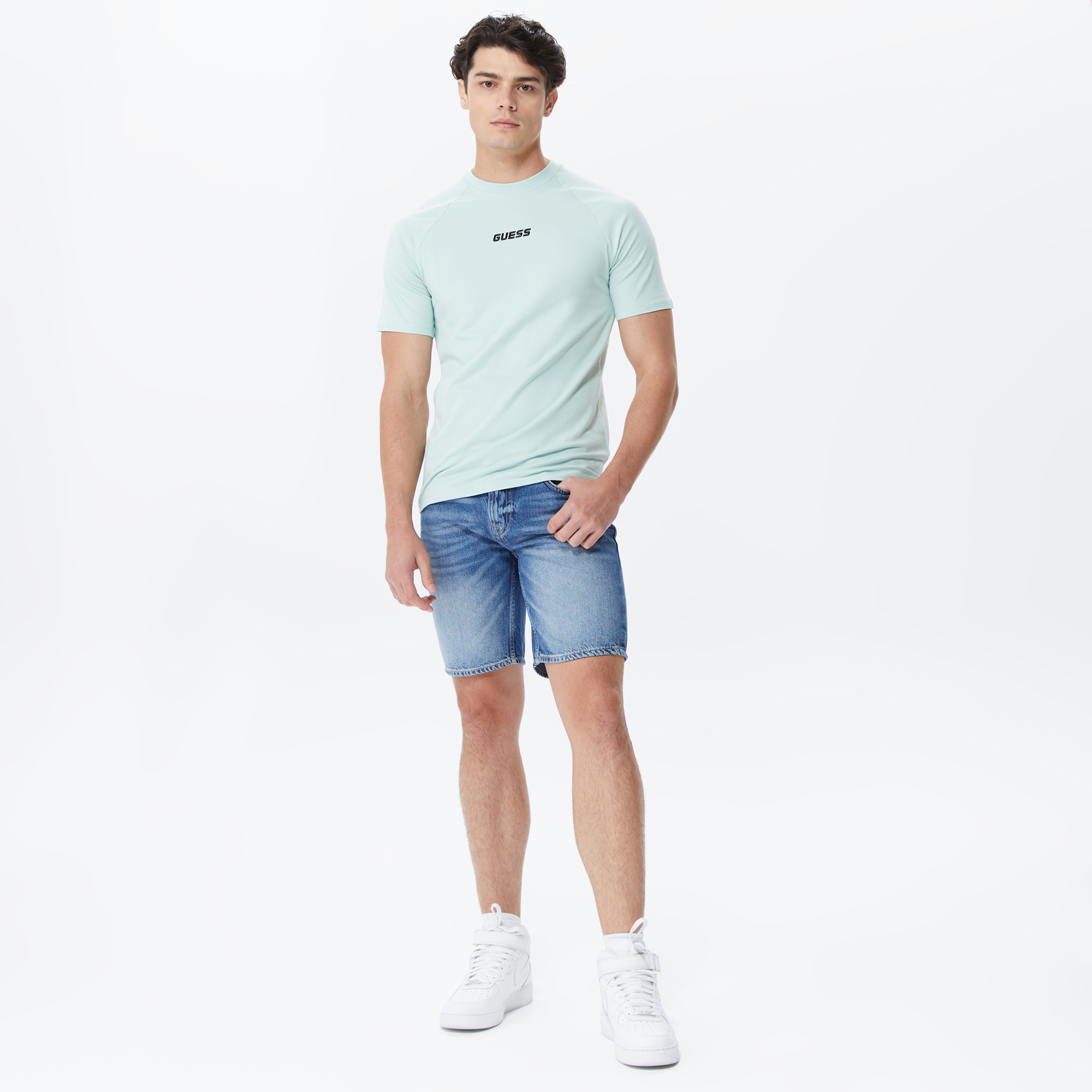 Guess Angels Erkek Koyu Mavi Jean Şort