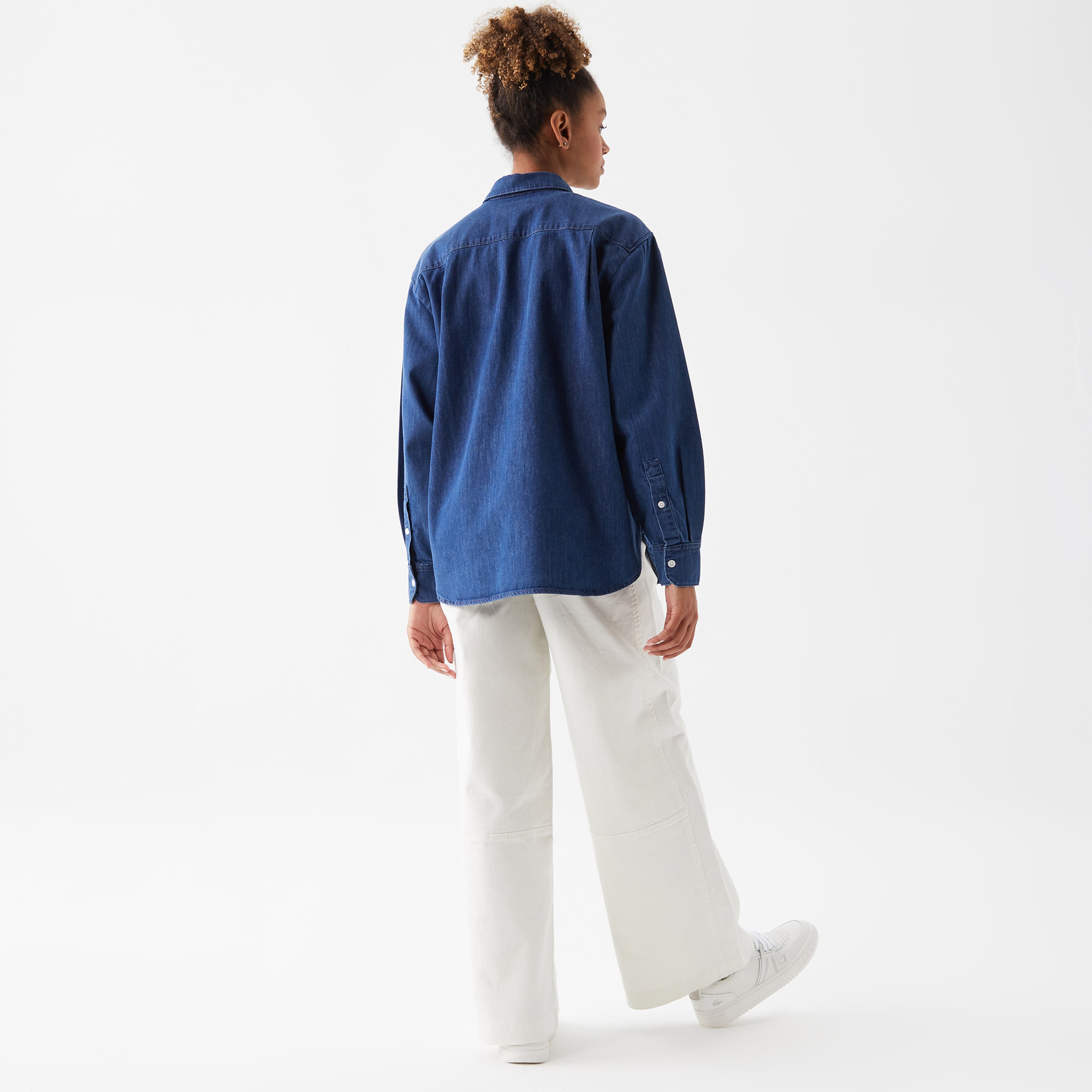 Lacoste Kadın Relaxed Fit Denim Gömlek