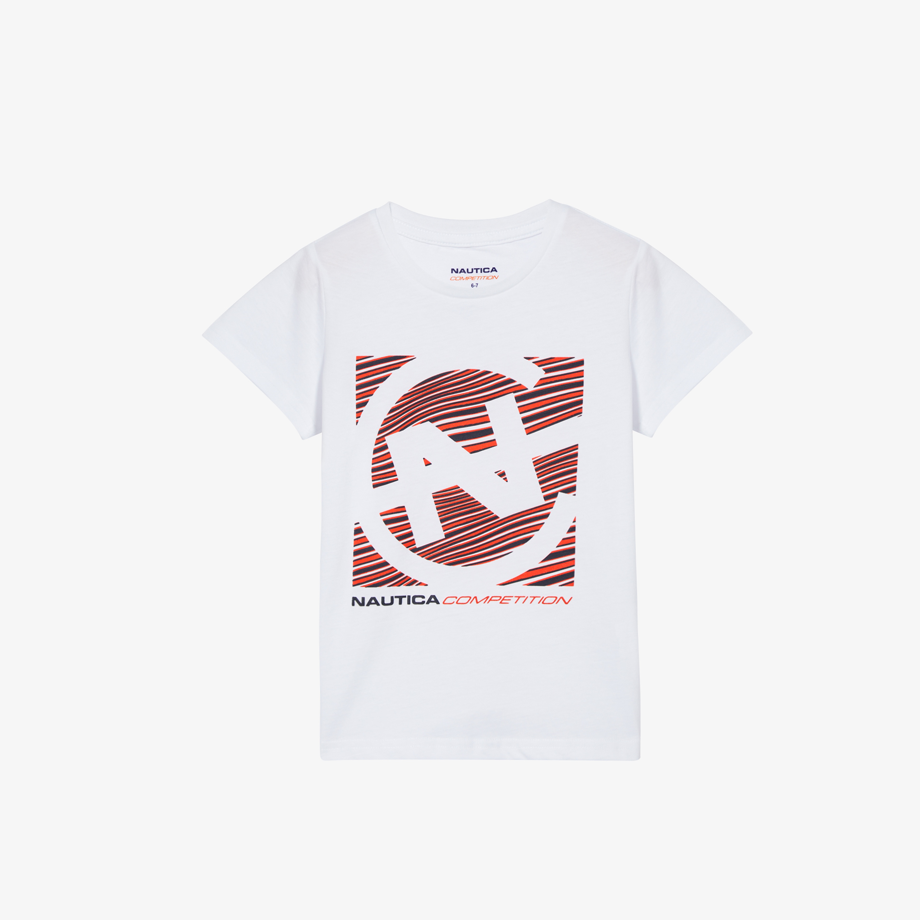 Nautica Erkek Çocuk Beyaz Standart Fit Baskılı T-Shirt