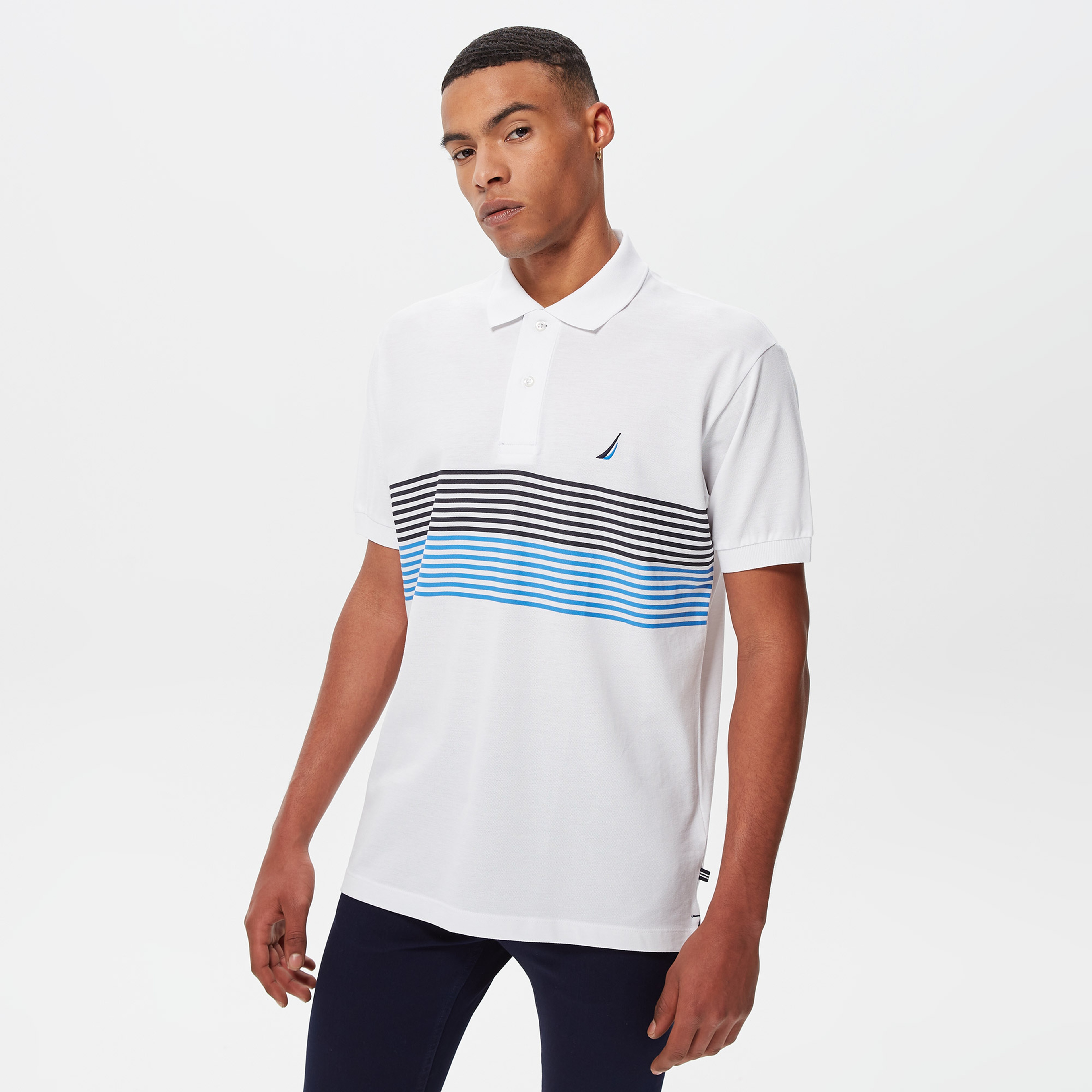 Nautica Erkek Beyaz Classic Fit Kısa Kollu Polo