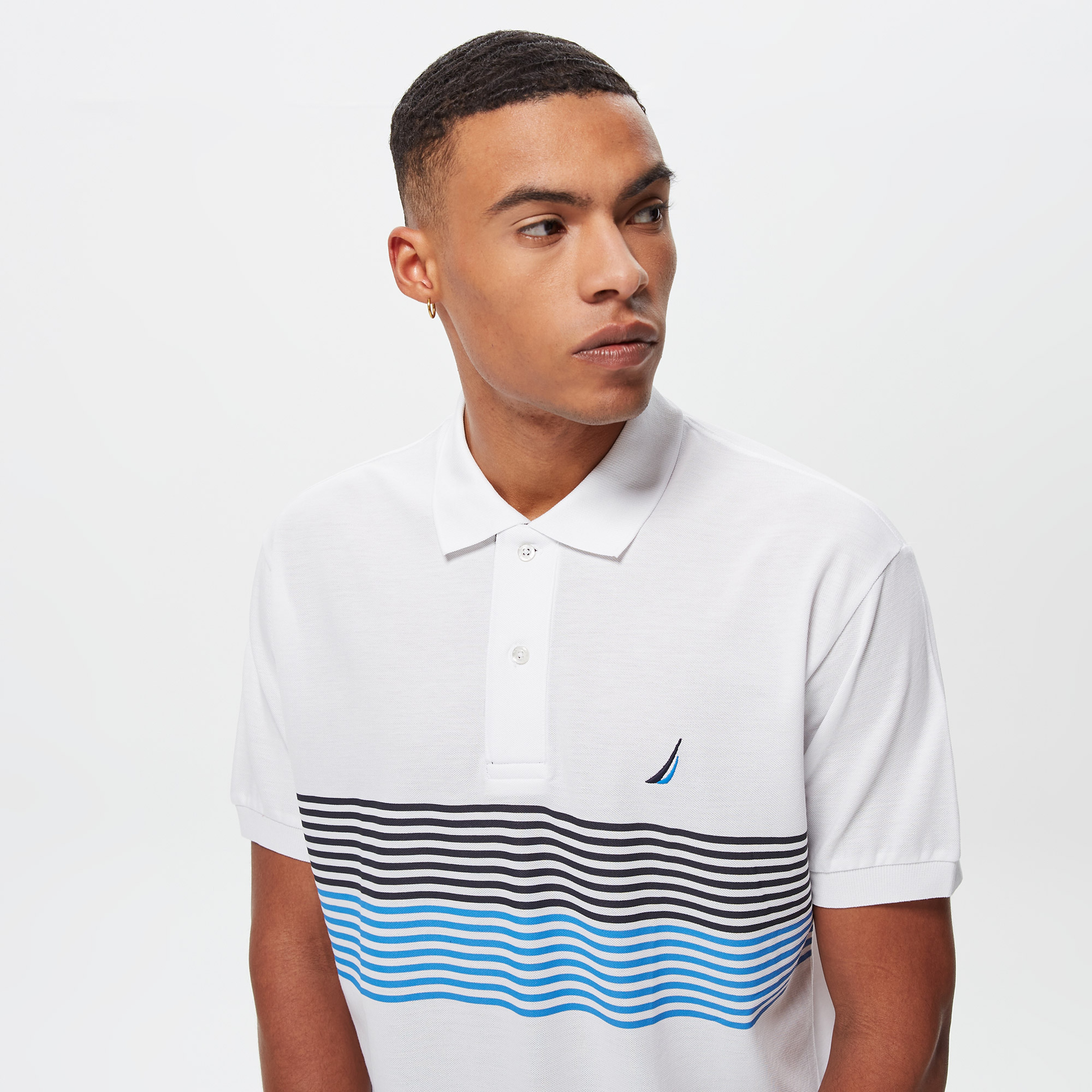 Nautica Erkek Beyaz Classic Fit Kısa Kollu Polo