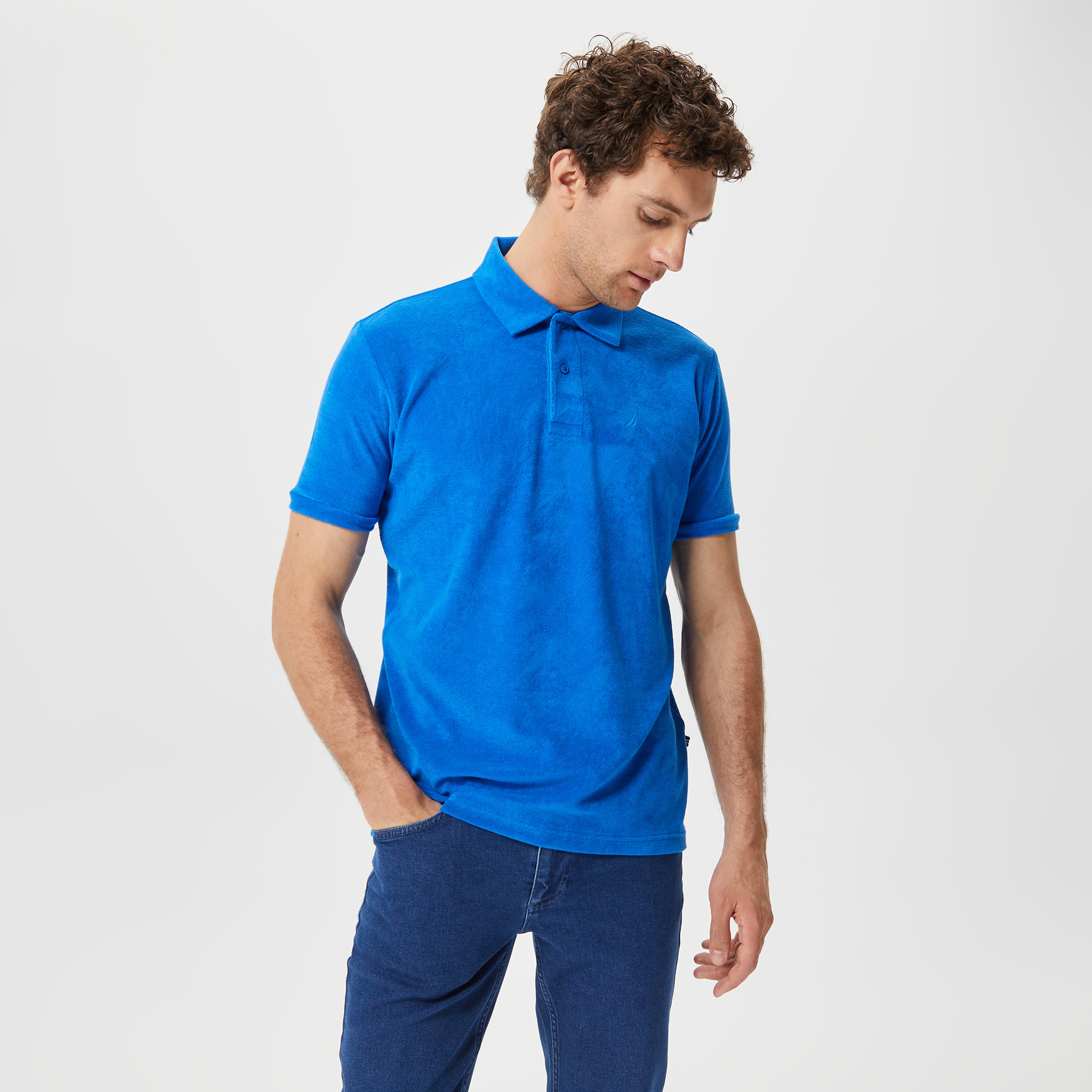 Nautica Erkek Mavi Standart Fit Kısa Kollu Polo