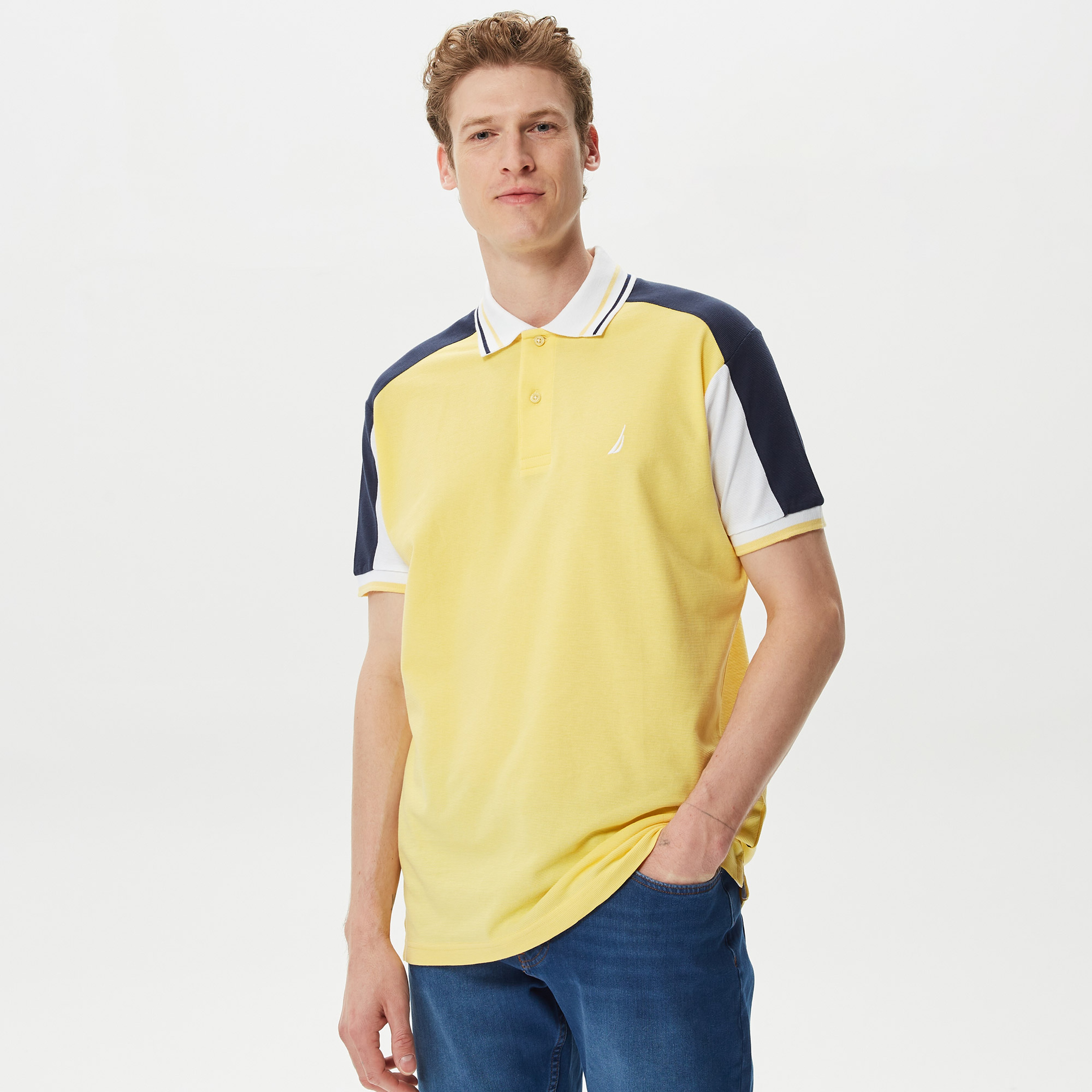 Nautica Erkek Sarı Classic Fit Kısa Kollu Polo