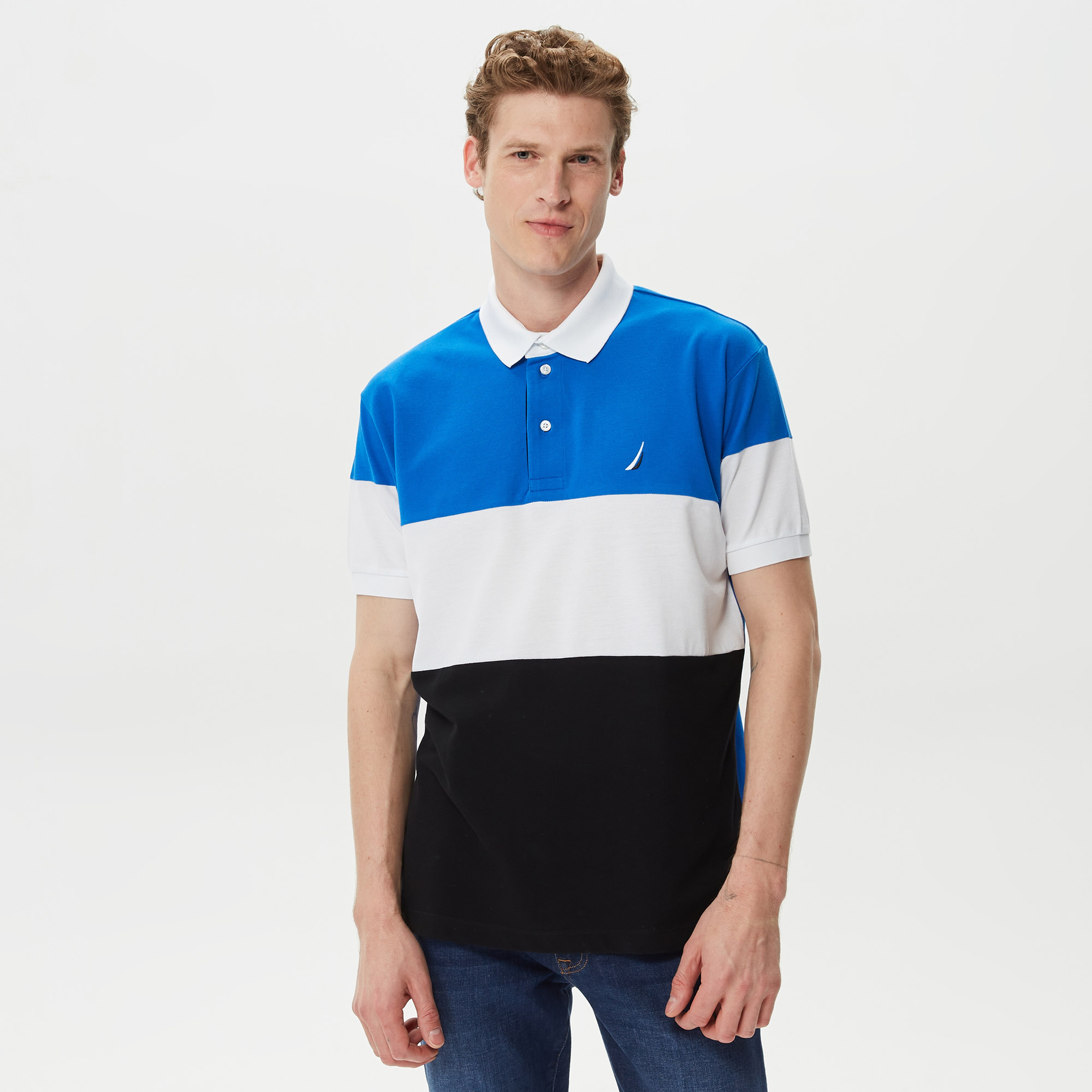 Nautica Erkek Mavi Classic Fit Kısa Kollu Polo