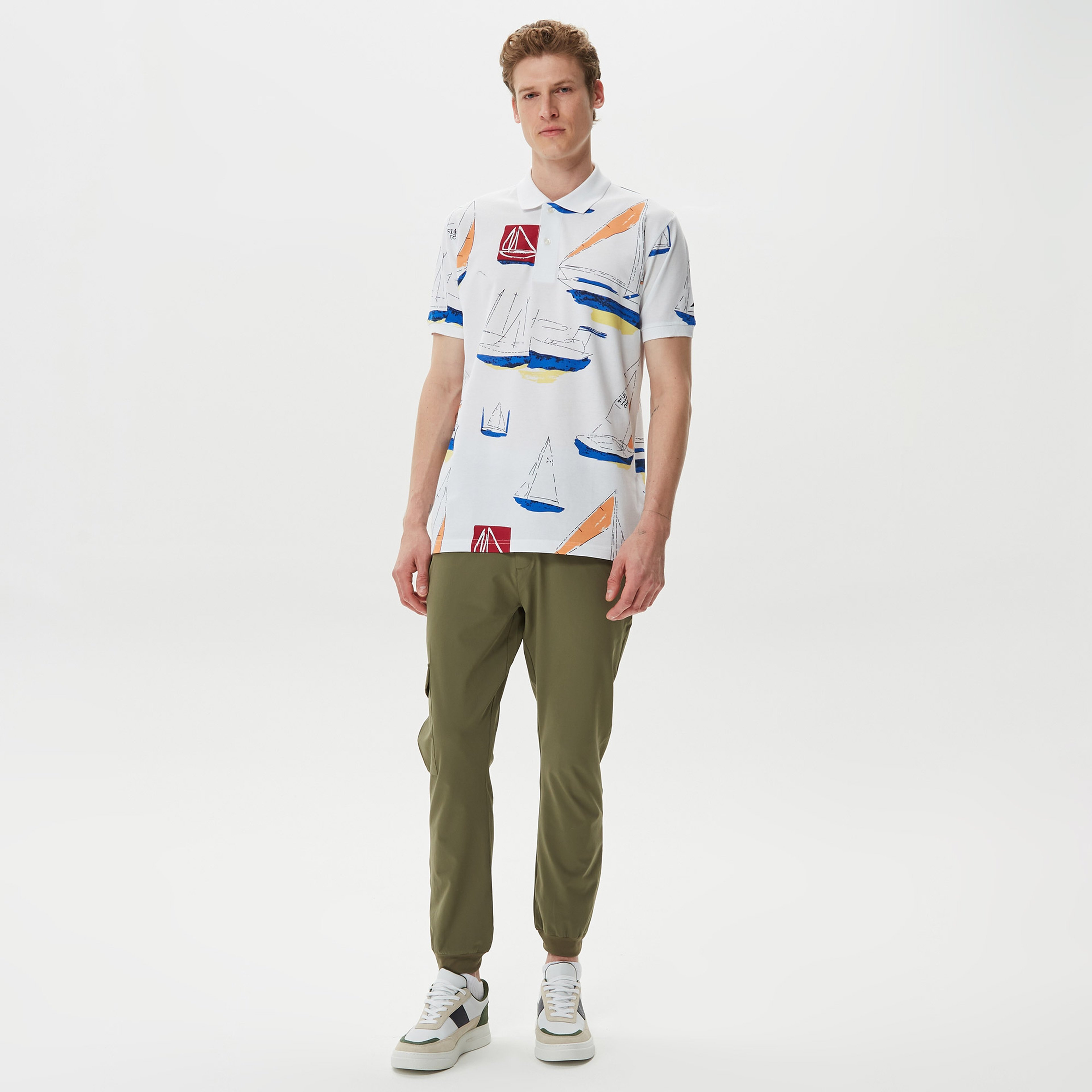 Nautica Erkek Beyaz Classic Fit Kısa Kollu Polo Yaka T-Shirt