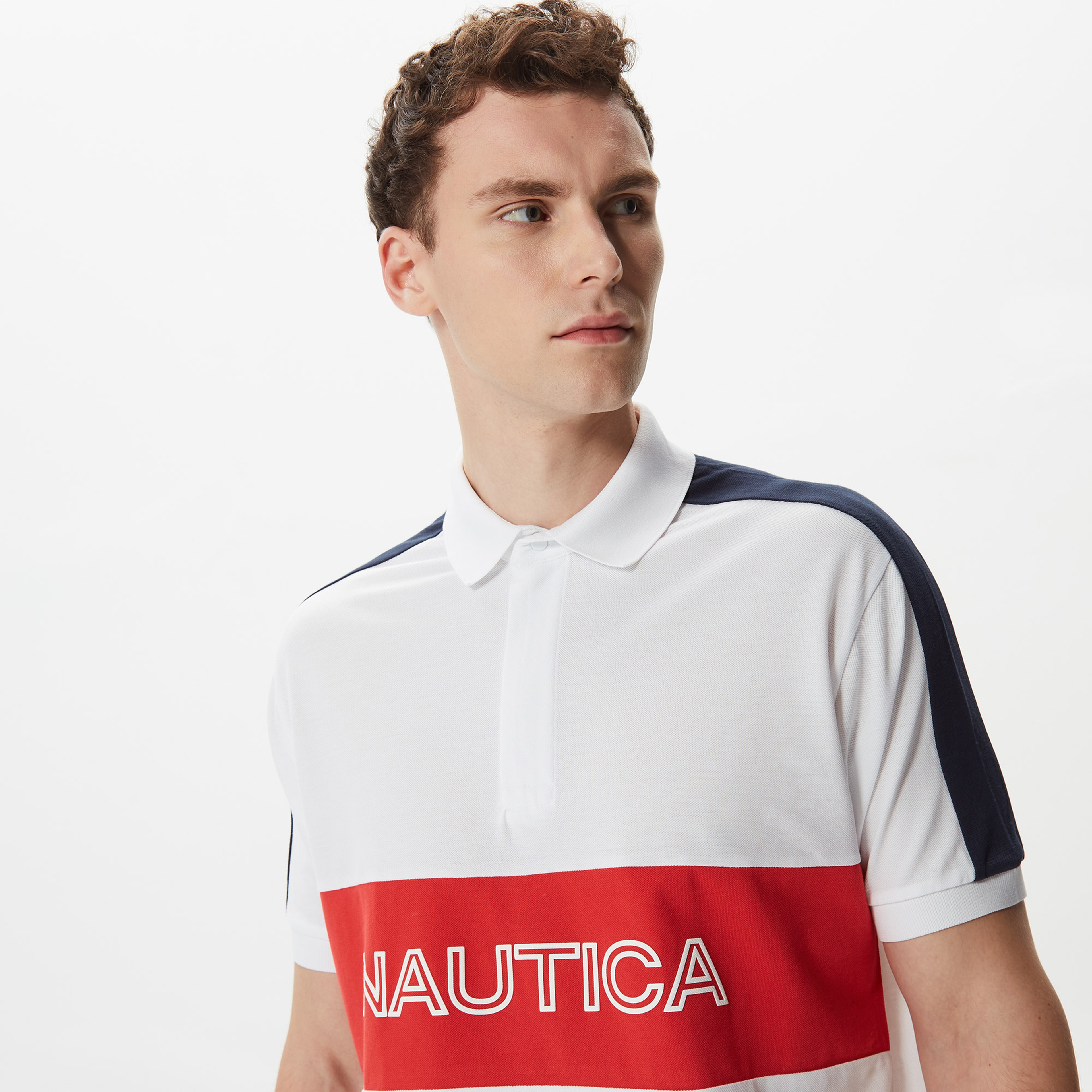Nautica Erkek Beyaz Classic Fit Kısa Kollu Polo