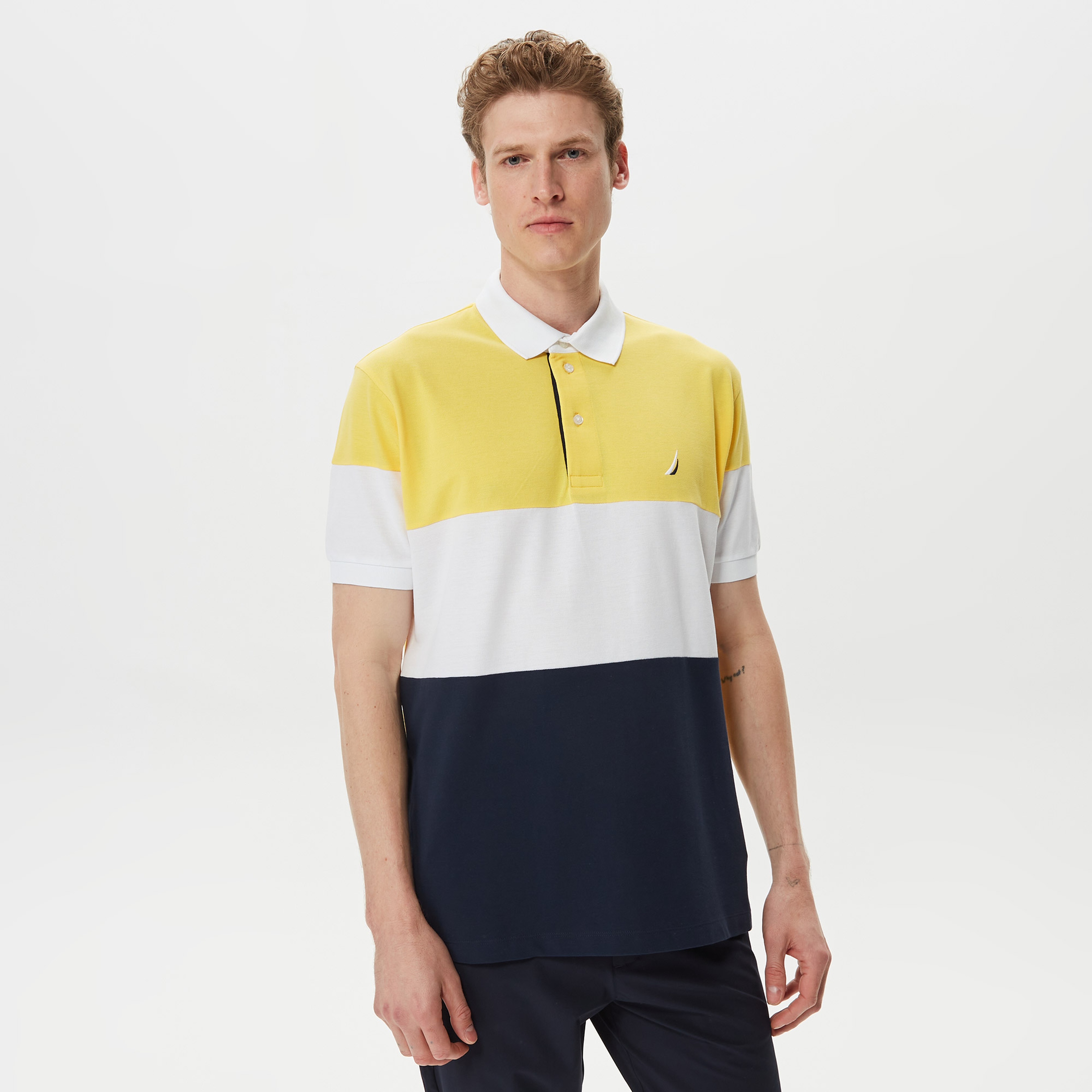 Nautica Erkek Sarı Classic Fit Kısa Kollu Polo