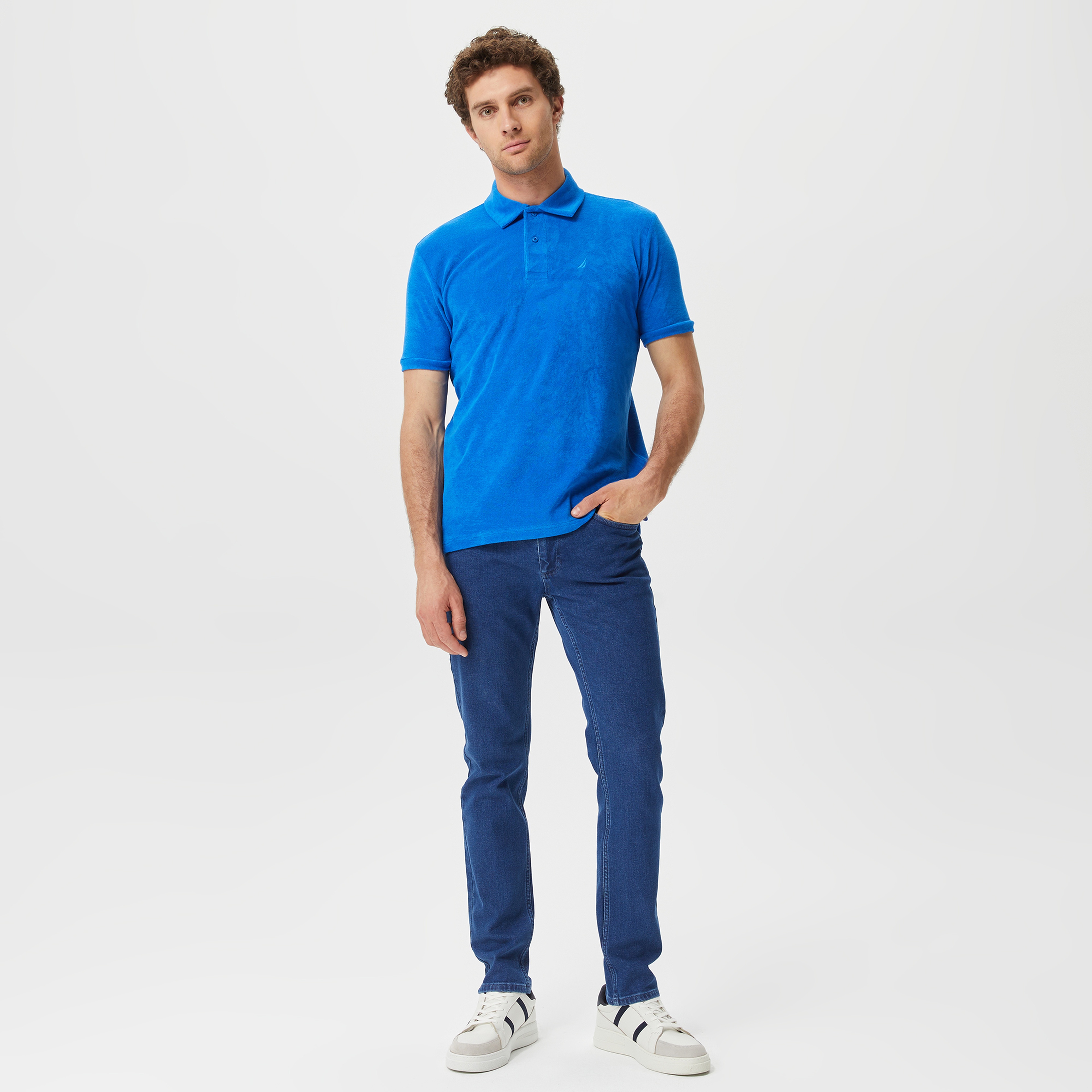 Nautica Erkek Mavi Standart Fit Kısa Kollu Polo