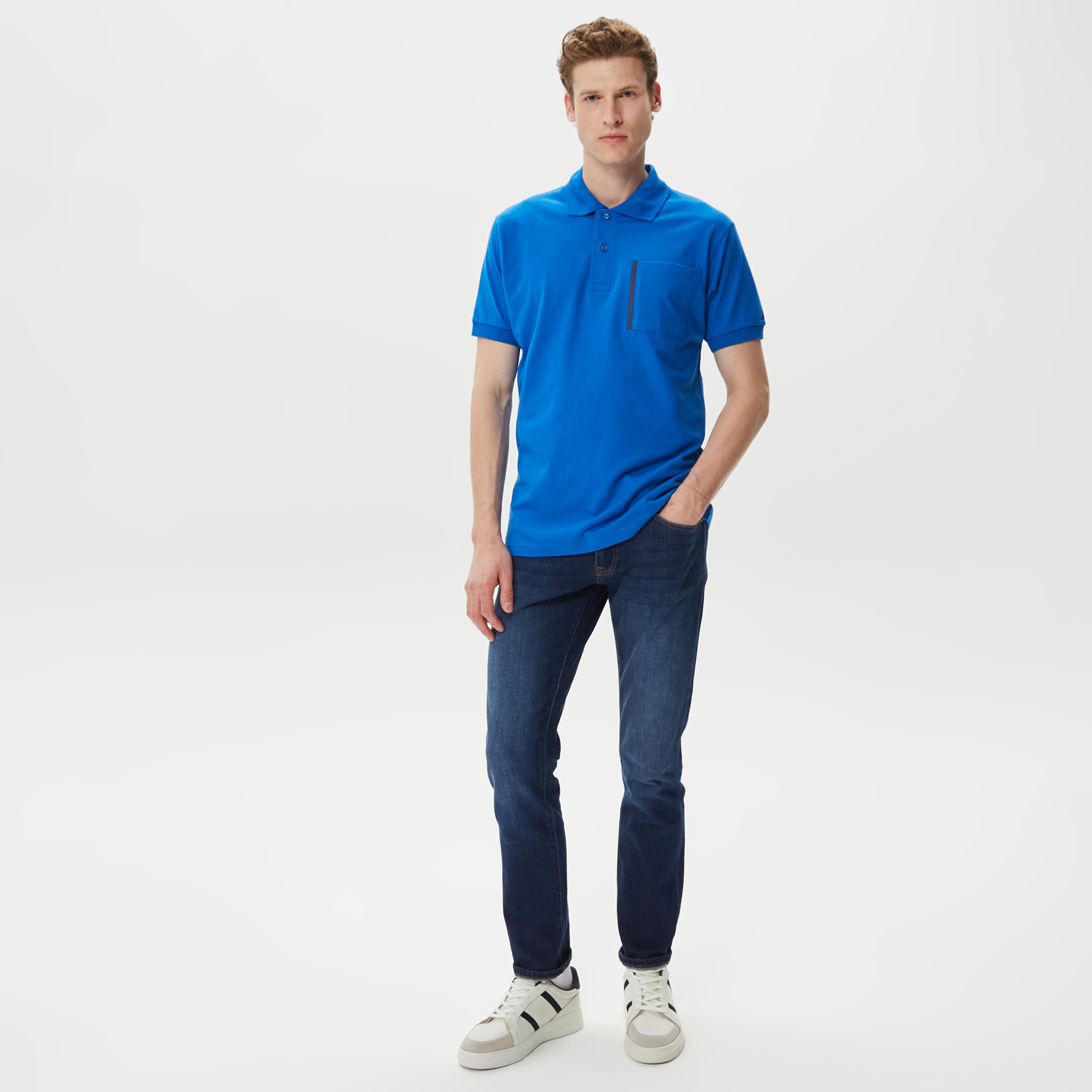 Nautica Erkek Mavi Classic Fit Kısa Kollu Polo Yaka T-Shirt